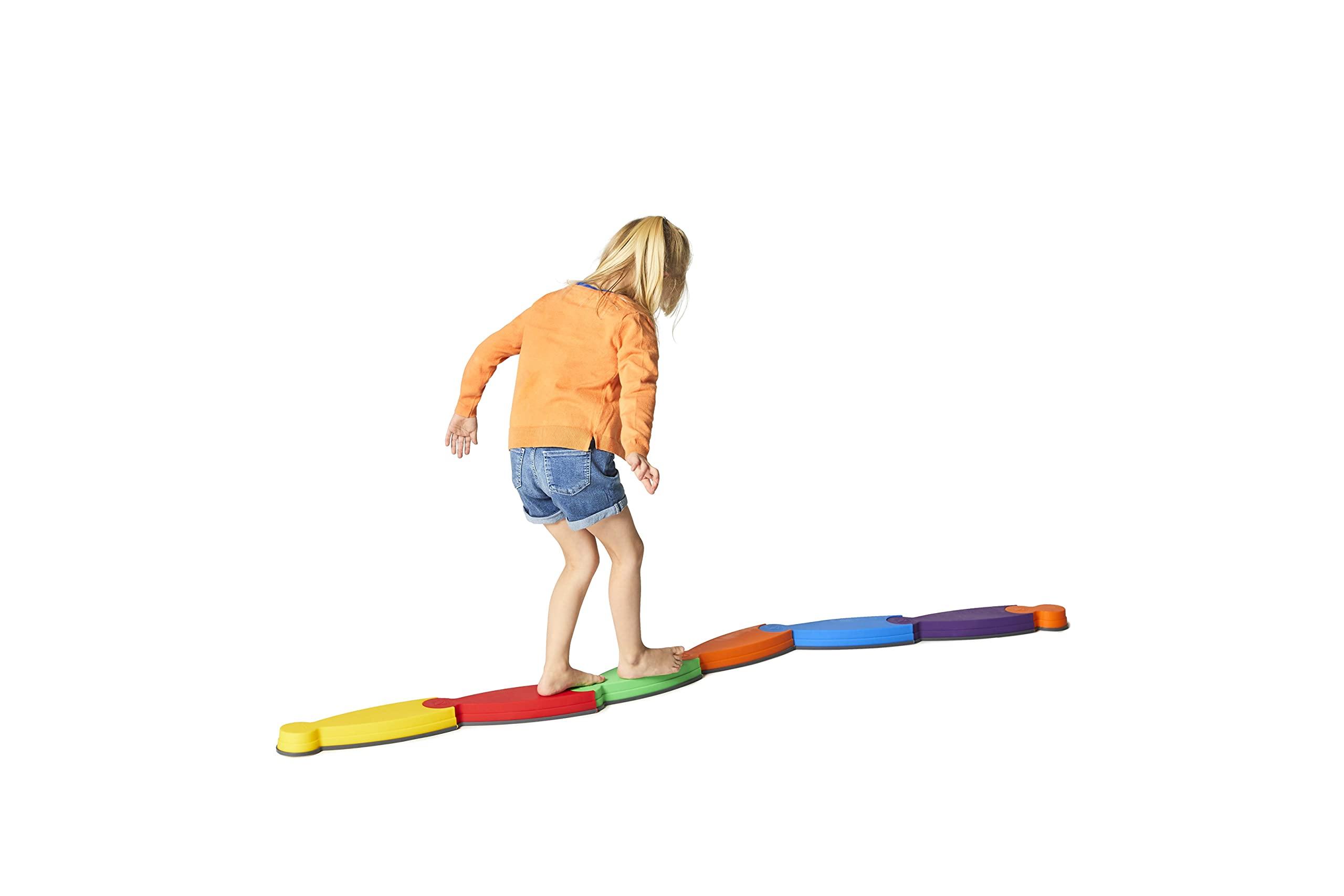 GONGE GONGE River Balance Course Set - 7 Elements For Gross Motor Skills Development, Multiple Path Creations - Safe and Sturdy - Ages 2+, Vibrant