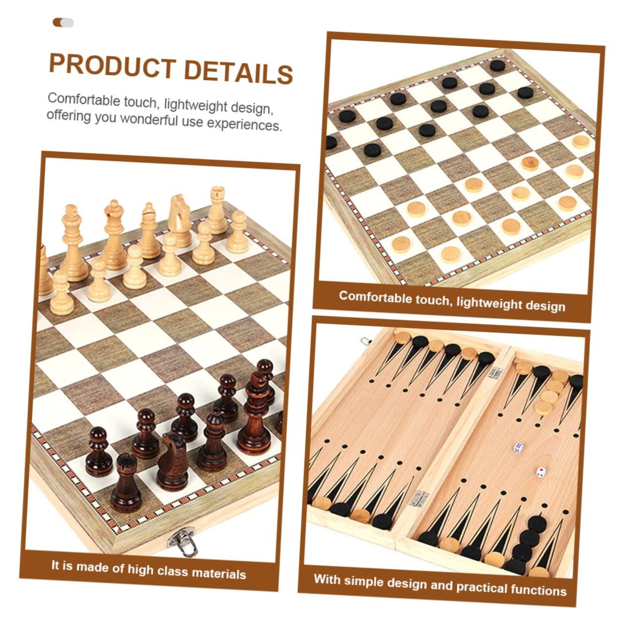 ibasenice ibasenice 1 Set International Chess Educational Chess Wooden Chess Kids Puzzle Plaything Chess Toy Wooden Folding Chess Adults West Chess Kids Toy Wood Chess Creative Chess Wooden West Chess