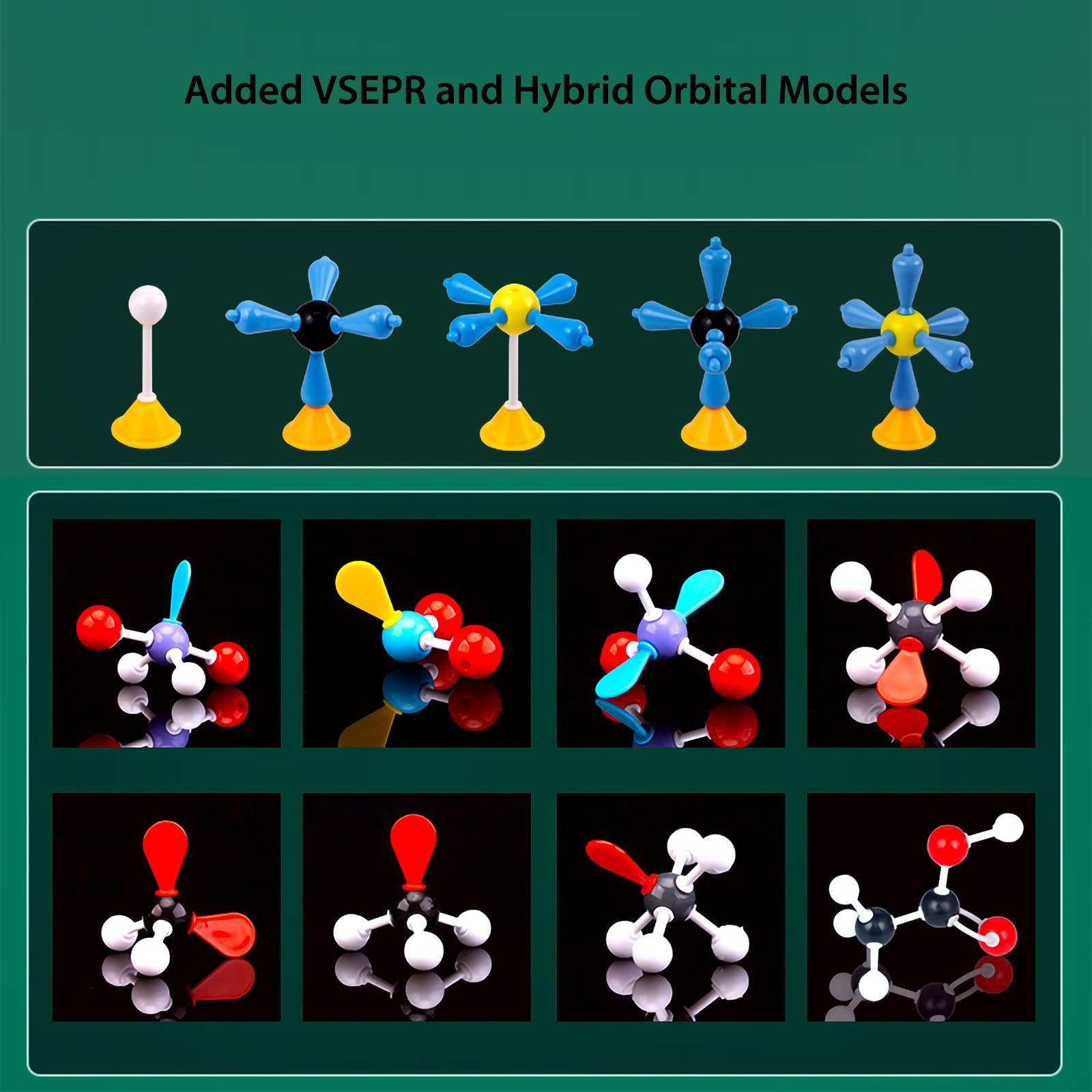 EXBEPE EXBEPE Comprehensive Chemistry Molecular Model Kit 406pc Organic and Inorganic STEM Set,Middle,High School,and College Supplies, Educational Science Set Learning Structure and Reactions Student Gifts