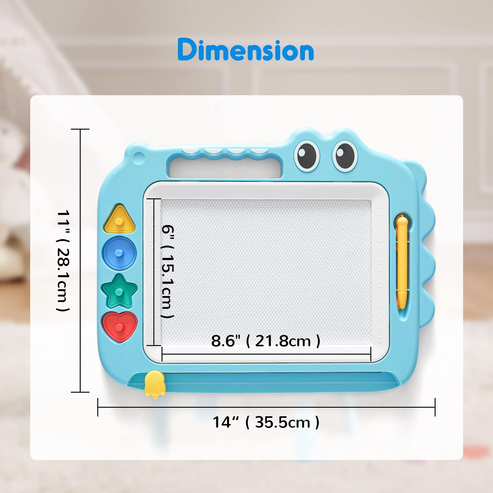 SGILE SGILE Toys for Kids, Magnetic Drawing Board for Early Learning, Color Erasable Doodle Writing Pad Gift for Baby Girls Boys, Painting Sketch Pad with Four Stamps for 3 4 5 Year Old Toddlers, Blue