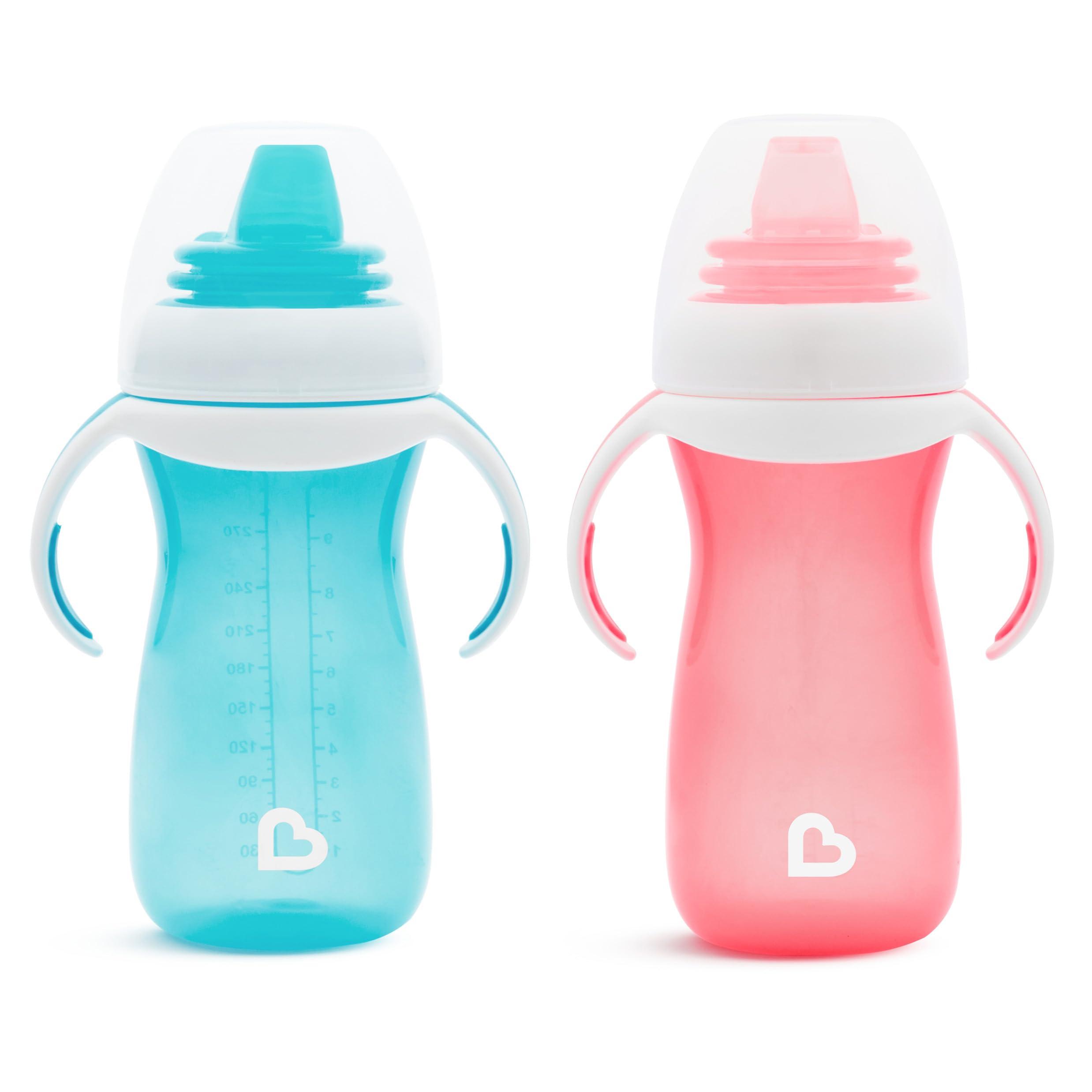 Munchkin Munchkin GentleTM Transition Sippy Cup Bundle with Trainer Handles, 10 Ounce, Pink and Blue