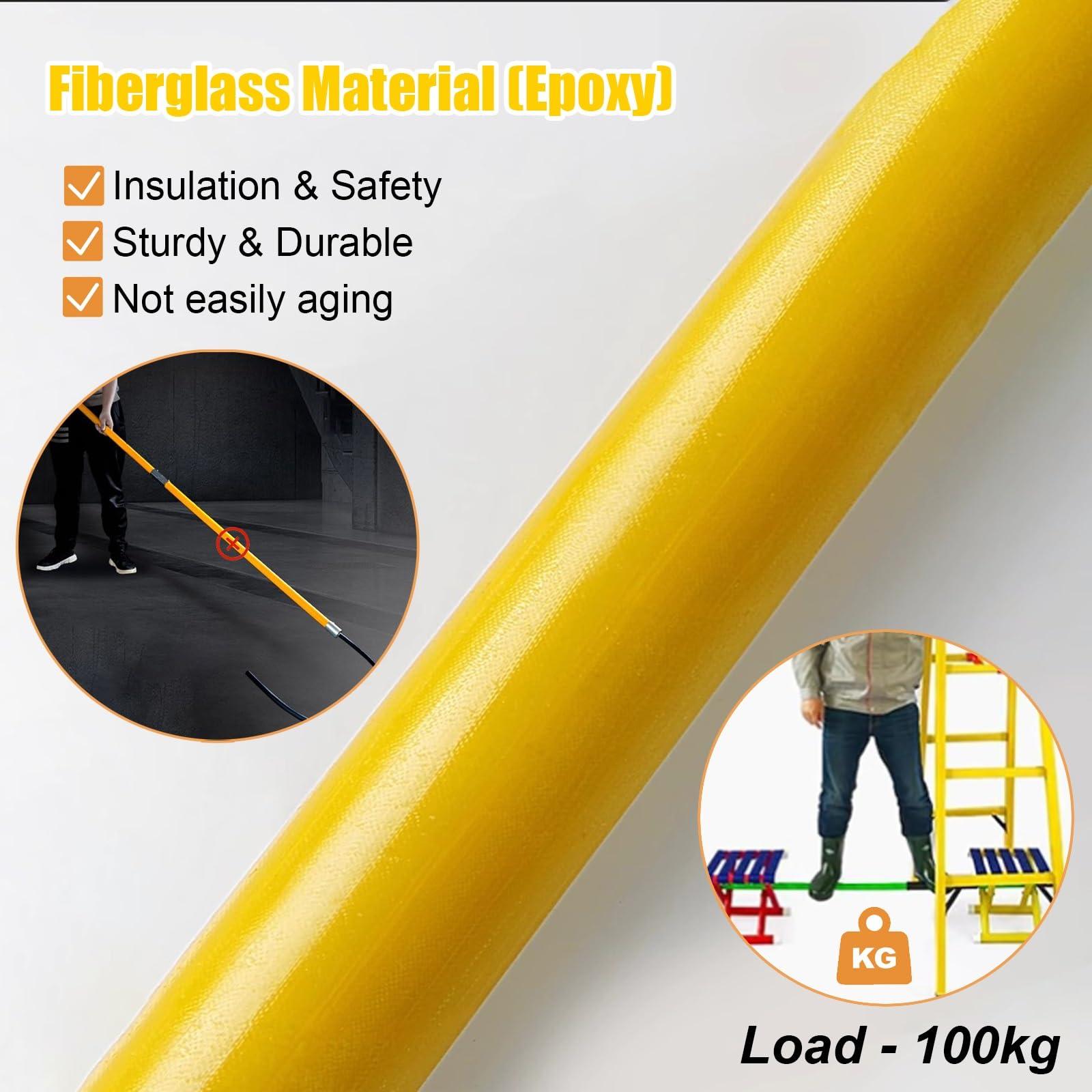 JYDQM Rescue Hook Emergency Rescue Sticks Yellow Insulated Rescue Hook with 1 1.5 1.8 2 3 M Pole, Fire Electrician Lifeguard Rod Kit for Construction Sites/Hybrid Vehicles/Electric Repair, Anti-Electrocutio