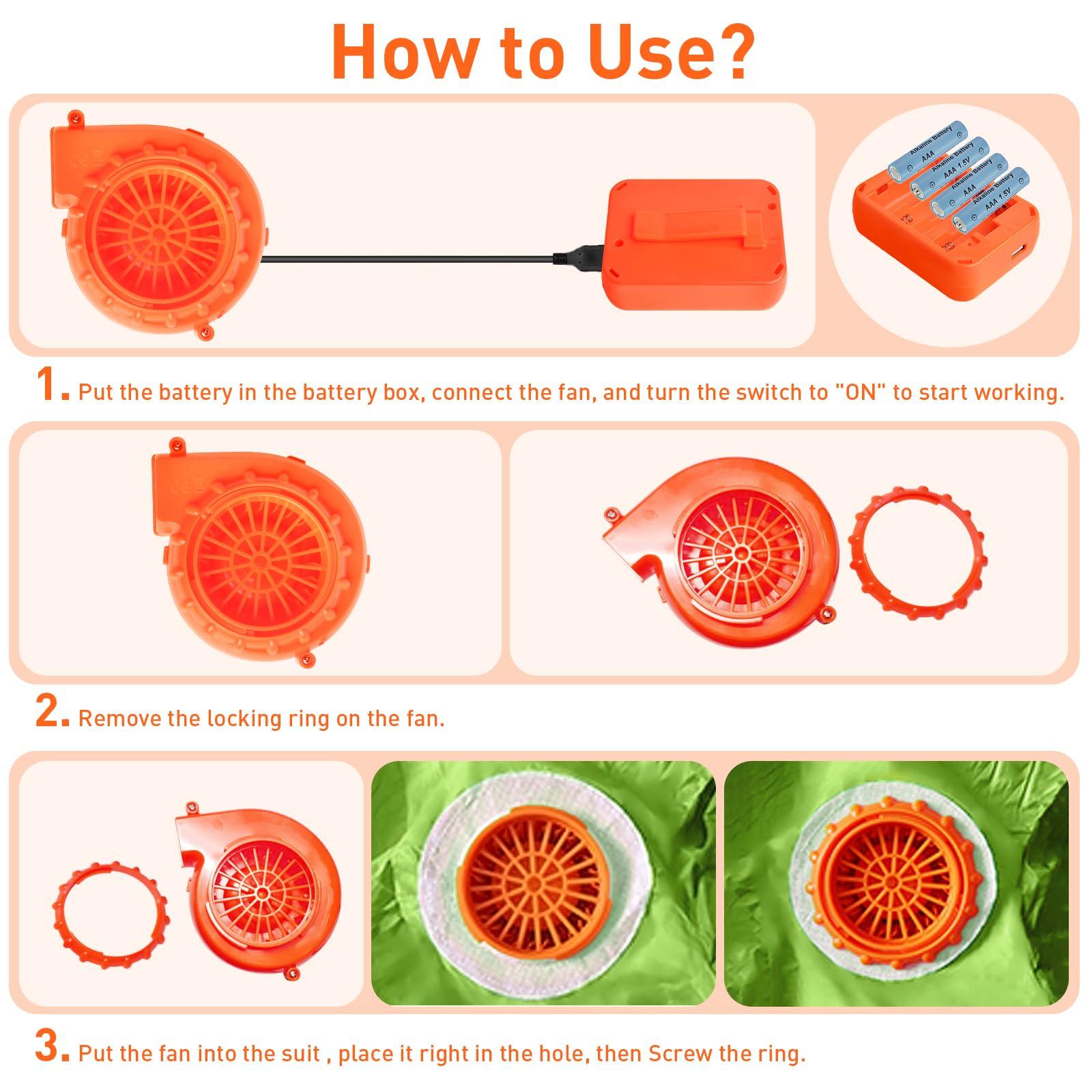 Bzeumk Inflatable Costume Fan Replacement, Dinosaur Pump Mini Blower Fan for Inflatable Costume Blow Up
