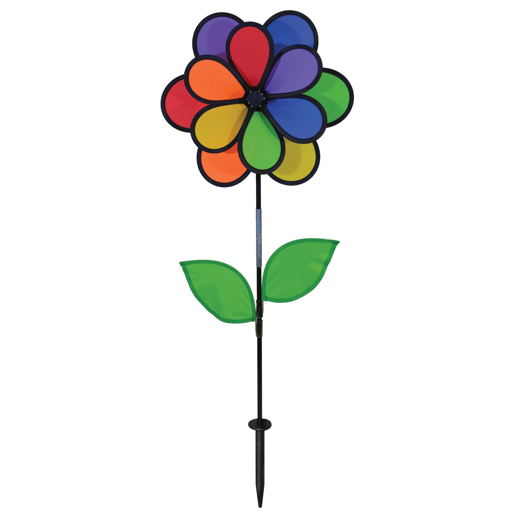 In the Breeze In the Breeze 14\" Rainbow Double Flower with Leaves