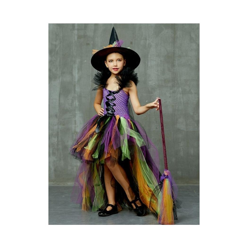 Generic Kids Little Girls\' Halloween Hocus Pocus Witch Winifred Sanderson Dress Set Performance Purple 3-4 years