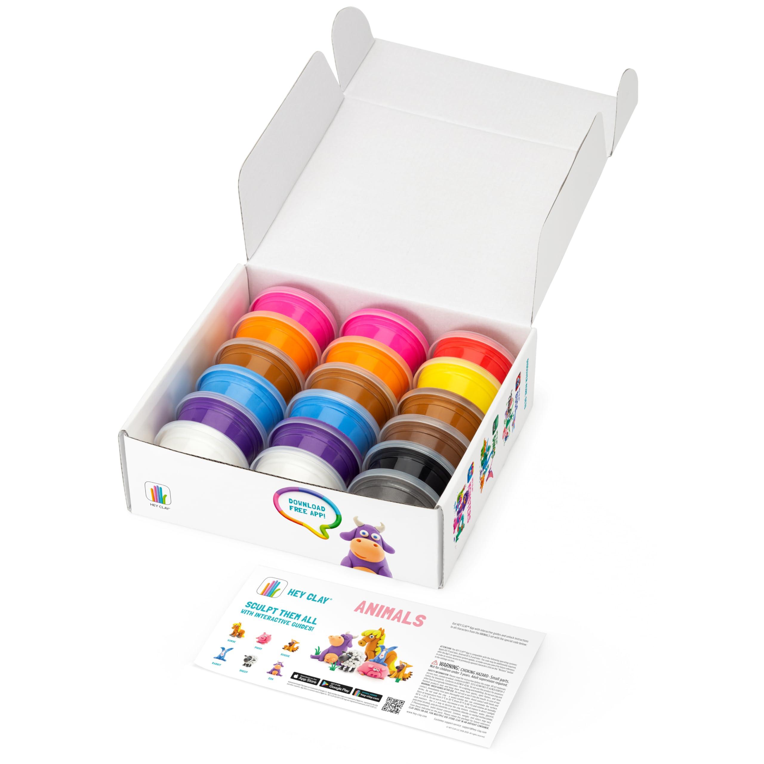Hey Clay Hey Clay Animals - 18 Can Modeling Air-Dry Clay & Interactive App - Arts & Crafts for Ages 3 to 11 (18)