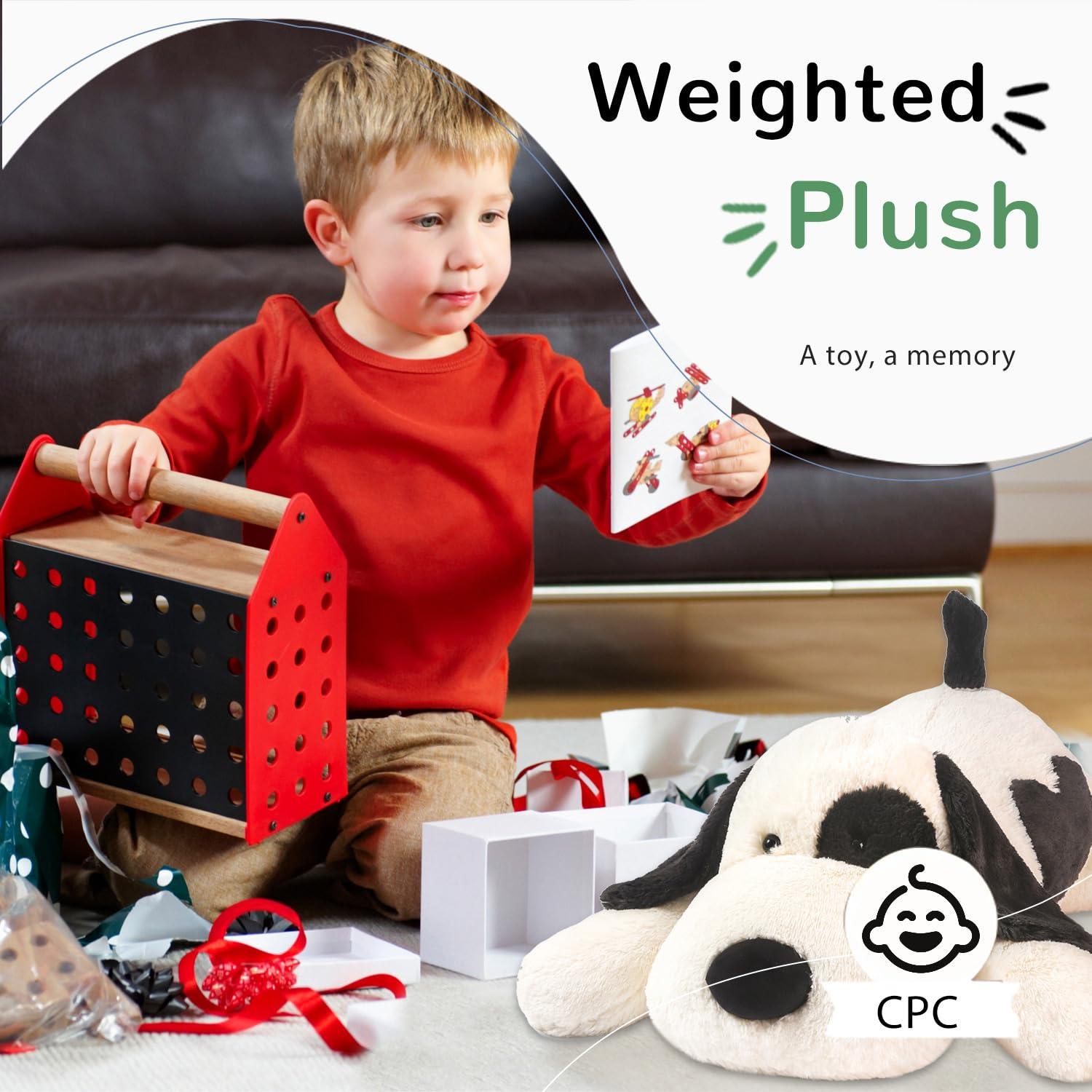 ZPIUU ZPIUU Dog Weighted Stuffed Animals,30 Inch 5.5 lbs Weighted Plush Animals,Giant Puppy Plush Pillow Toy, Gifts for Kids, Boys and Girls Adults (30\" 5.5lbs)