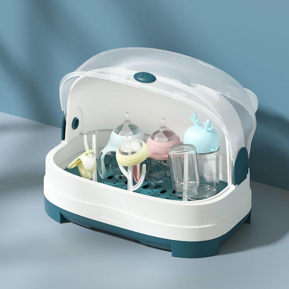 KALWEL KALWEL,Baby Bottle Dryer Rack,Portable Bottle Drying Rack,Baby Bottle Storage Organizer with Lid,Travel Bottle Drying Rack,Removable Layers for Easy Cleaning,Suitable for Travelling,Camping