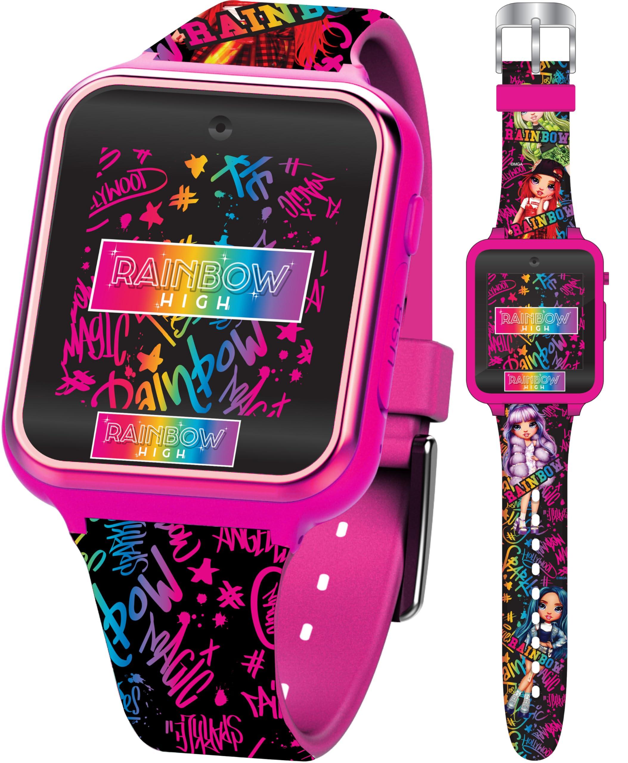 Accutime Accutime Kids Rainbow High Educational Learning Touchscreen Pink Smart Watch Toy with Multicolor Strap for Girls, Boys, Toddlers - Selfie Cam, Games, Alarm, Calculator, Pedometer (Model: RNB4017AZ)