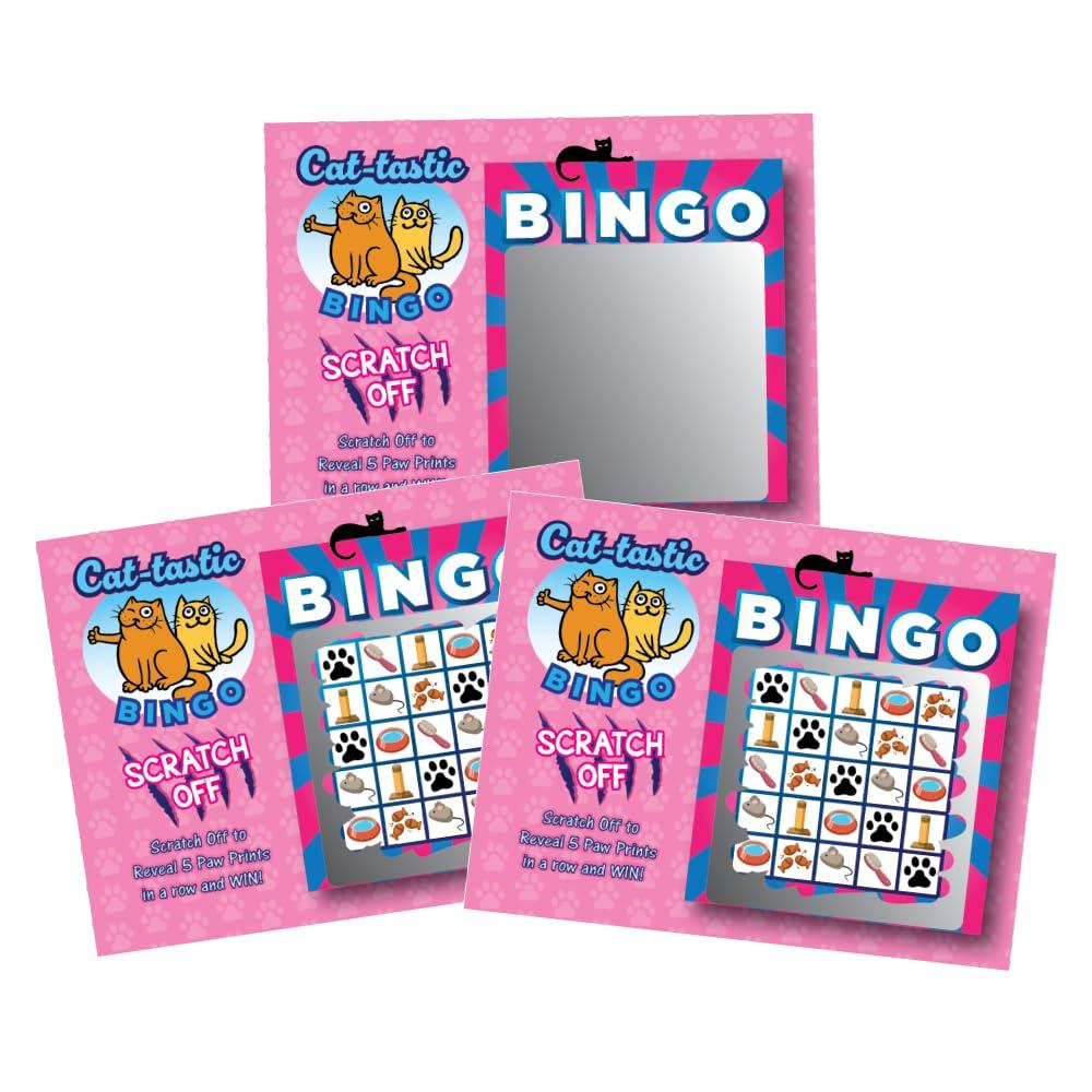 My Scratch Offs My Scratch Offs 50 Pack Kitty Cat Scratch Off Bingo Card Party Favors for Animal Lovers (Cat Bingo)