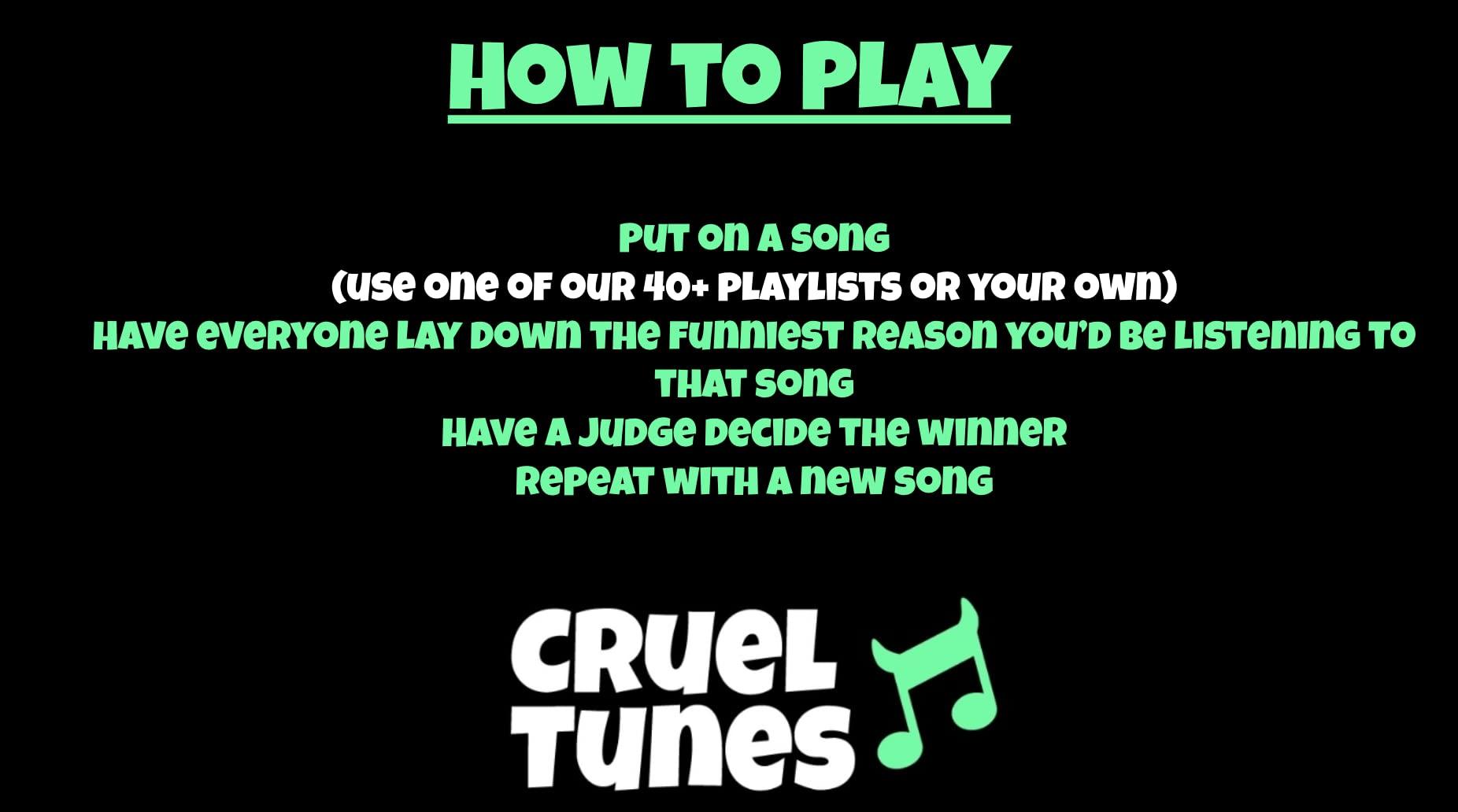 Cruel Tunes Cruel Tunes- The Hilarious Adult Party Game for Music Lovers| Fun Game for Pregames, Game Nights, and Drinking Games|