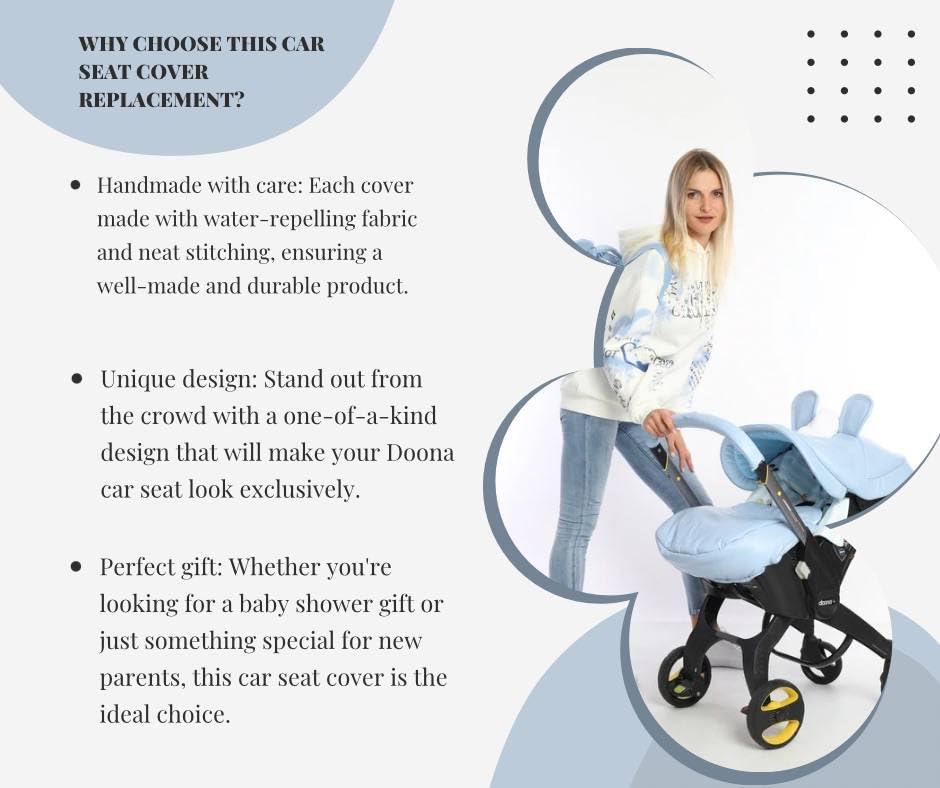 Boss and Baby Boss and Baby - Pink Handmade Doona Accessories: Doona Stroller Car Seat Cover Replacement Set - Includes Canopy, Seat Replacement, Shoulder & Crotch Pads (Basic Set)