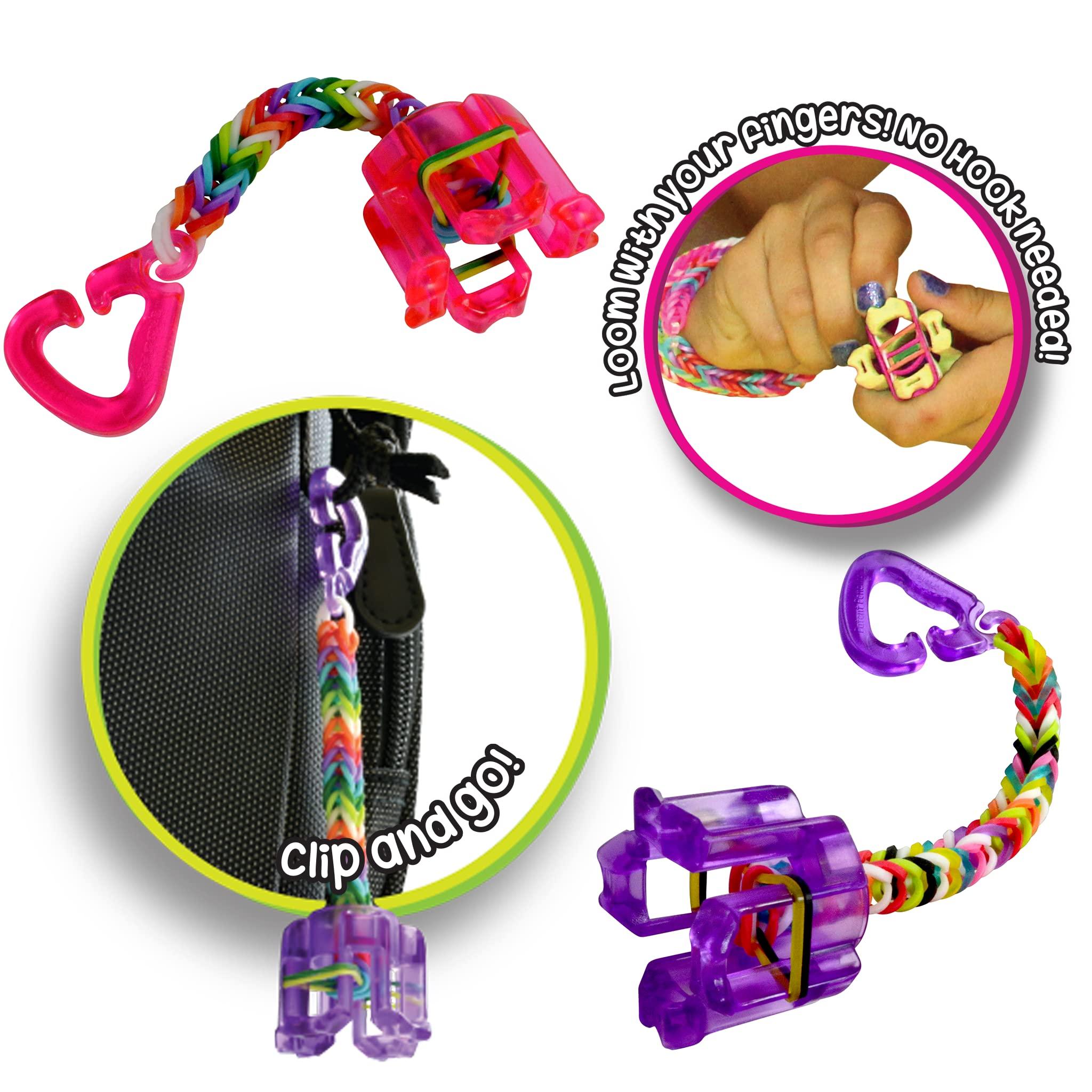 Rainbow Loom Rainbow Loom Finger Loom Party Pack, Features 9 Colored Finger Looms and 1200 Glow in The Dark Bands Perfect Party Activities for Boys and Girls 7+