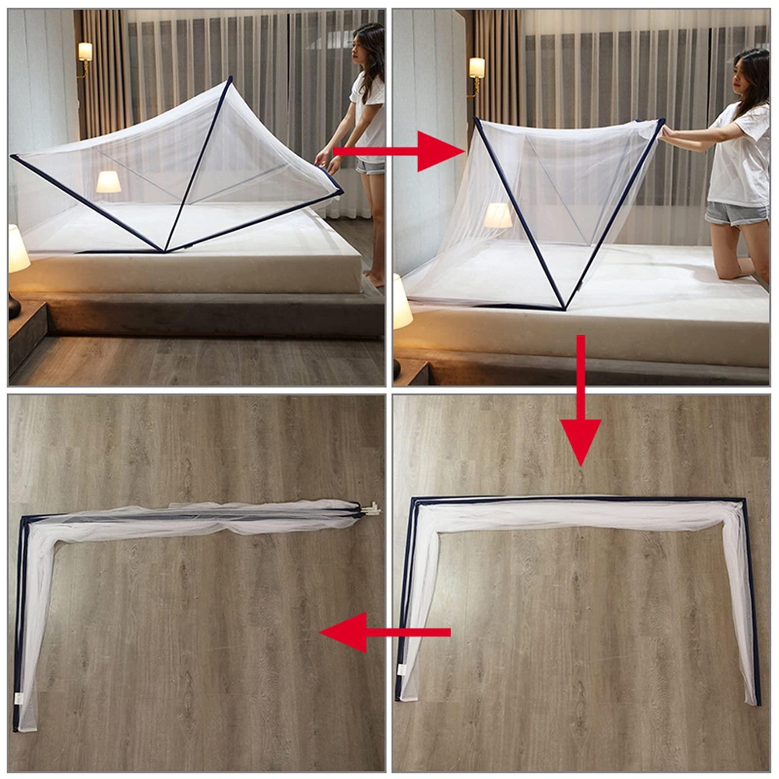 SIAMZYWV Mosquito Net Foldable Mosquito Net, Outdoor & Indoor Free-Installation Mosquito Net, Saving Space - Kid/Adult Mosquito Net (Size : 160x190x80cm)