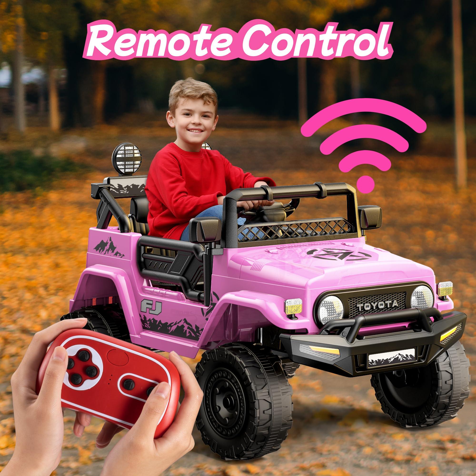 Powerwhale Powerwhale Kids car Electric car for Kids- Kids Jeep Remote Control Ride on car for Toddlers 12v Ride on Toys Children\'s Pink