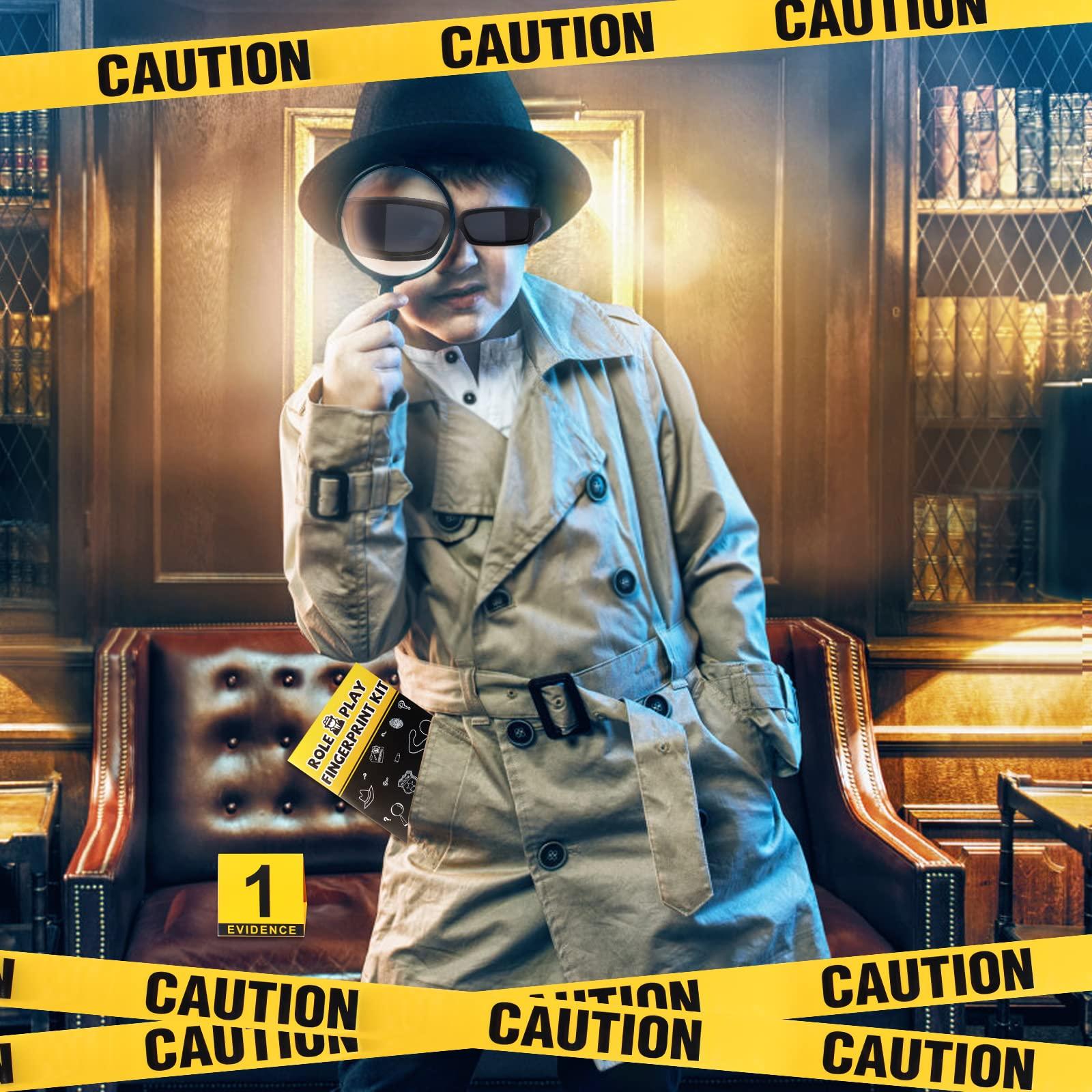 Keymall Keymall Kids Spy Kit Detective Costume Accessories 7Pcs for Investigation Role Play Dress Up Costume Educational Science Gift (Set A)