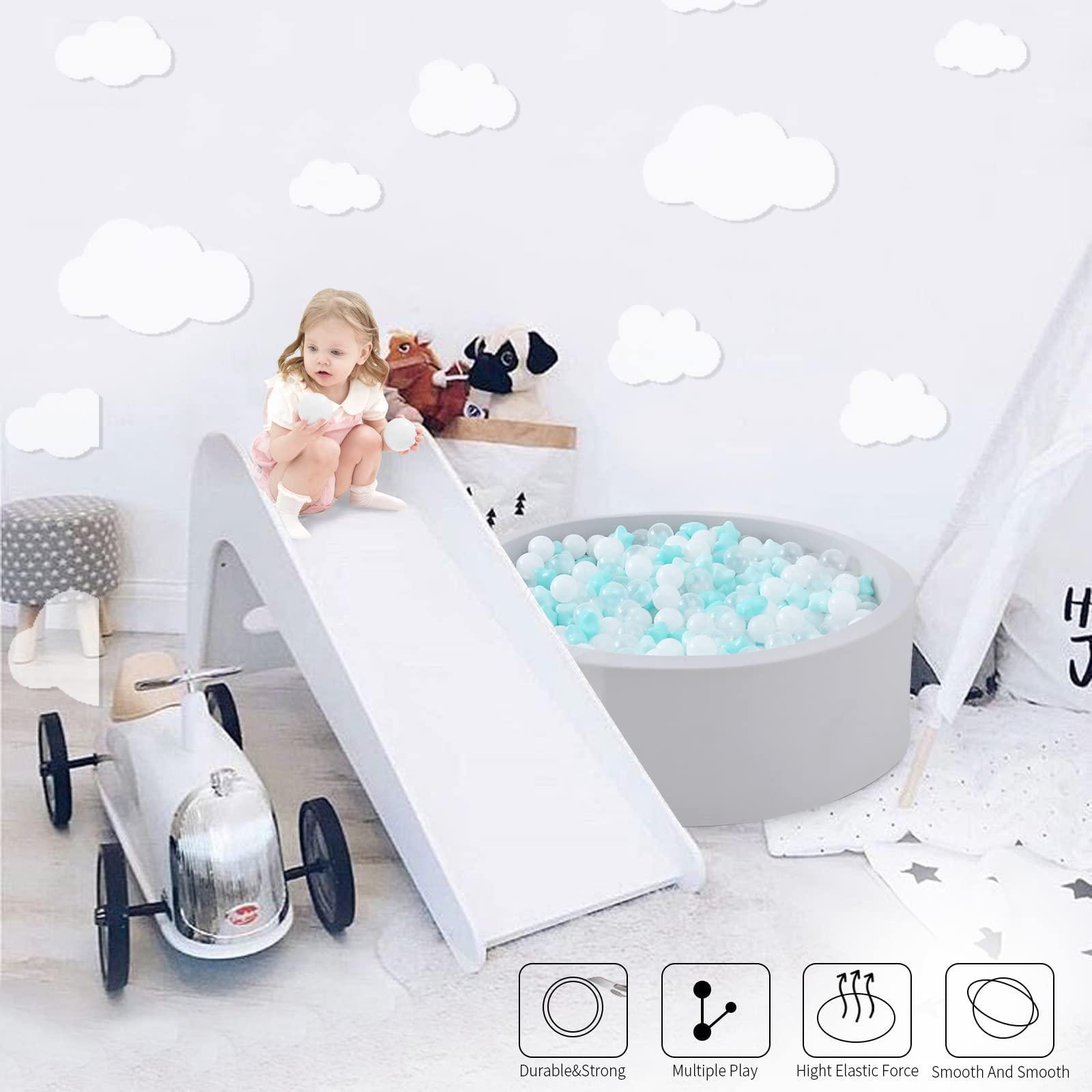 TRENDPLAY TRENDPLAY Star Ball Pit Balls for Toddlers - 100 Count Star Balls Different Shapes, Non-Toxic Plastic Balls for Safe Play, Boys Girls Festival Party Decoration, Green+Clear