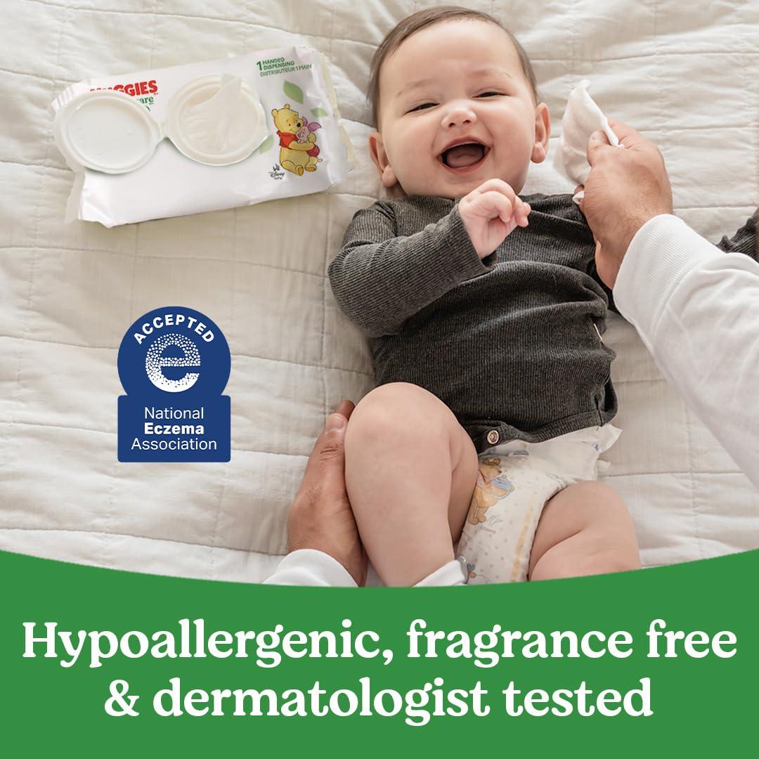 HUGGIES Huggies Natural Care Sensitive Baby Wipes, Unscented, Hypoallergenic, 6 Flip-Top Packs (288 Wipes Total)