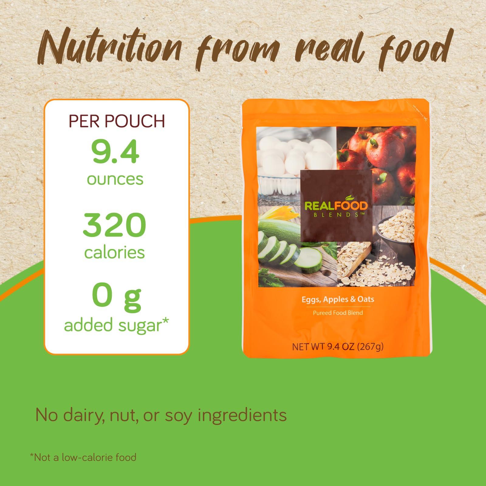 REAL FOOD BLENDS Real Food Blends Variety Pack - Pureed Food Meals for Tube Feeding with Protein, Vegetables & Fruits - 320340 Calories Per Pouch for Lunch & Dinner - 9.4 oz (Pack of 12)