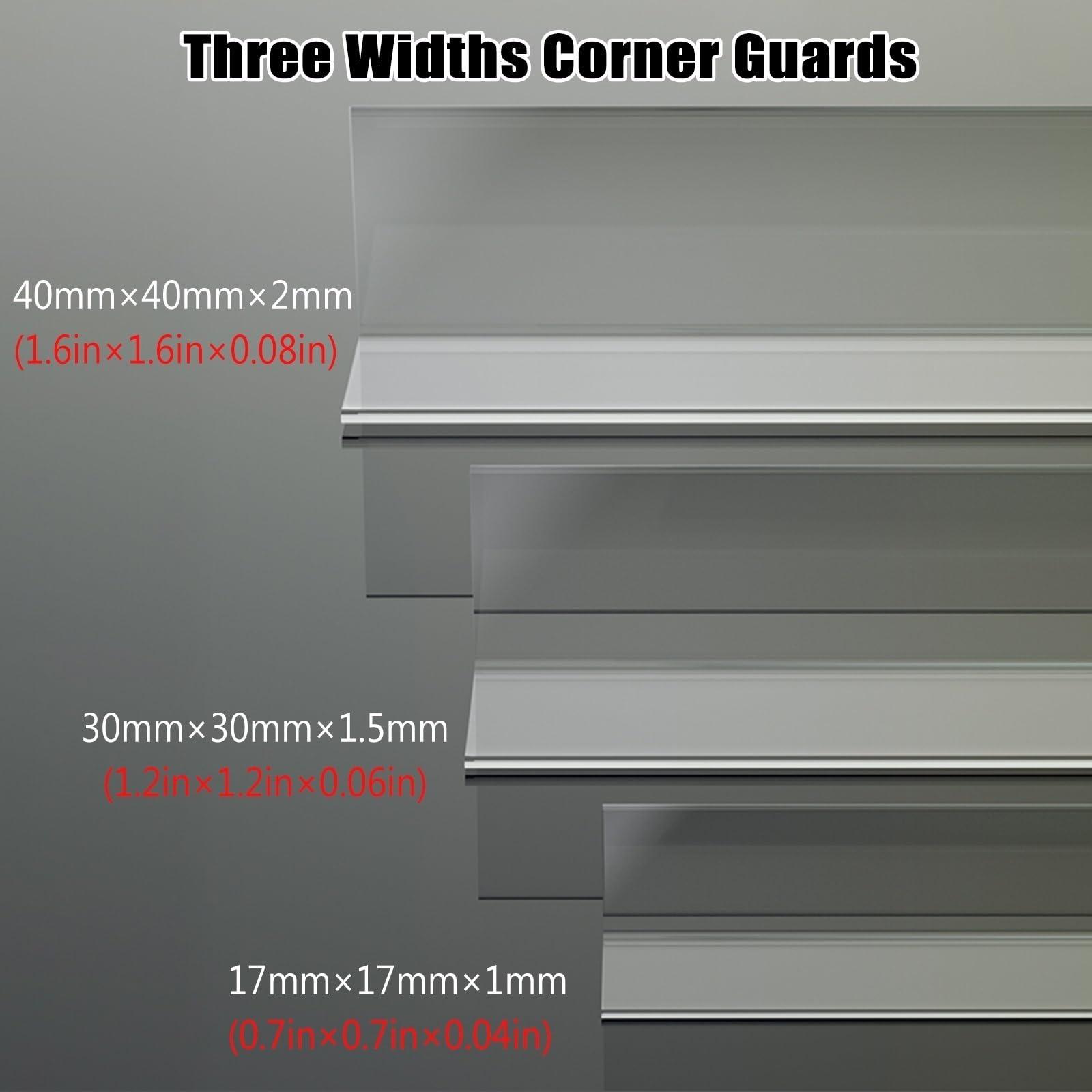 LSMKKA Clear Corner Wall Protector Clear, Peel and Stick Wall Corner Guard Edge Protector to Protect Wallpaper Drywall Tears Dog Chewing Walls, L Shape Angle Shield Bumper Trim (Color : Width 30mm, Size :