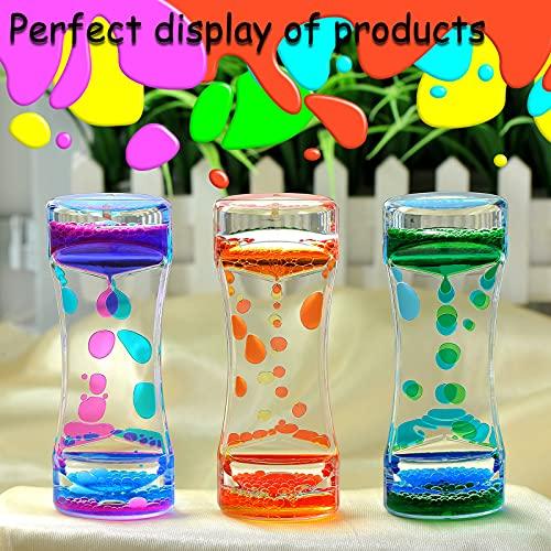FKYTION FKYTION Liquid Motion Bubbler Timer Pack of 3 Colorful Liquid Sensory Toys ADHD Fidget Toy Calm Relaxing Desk Toys