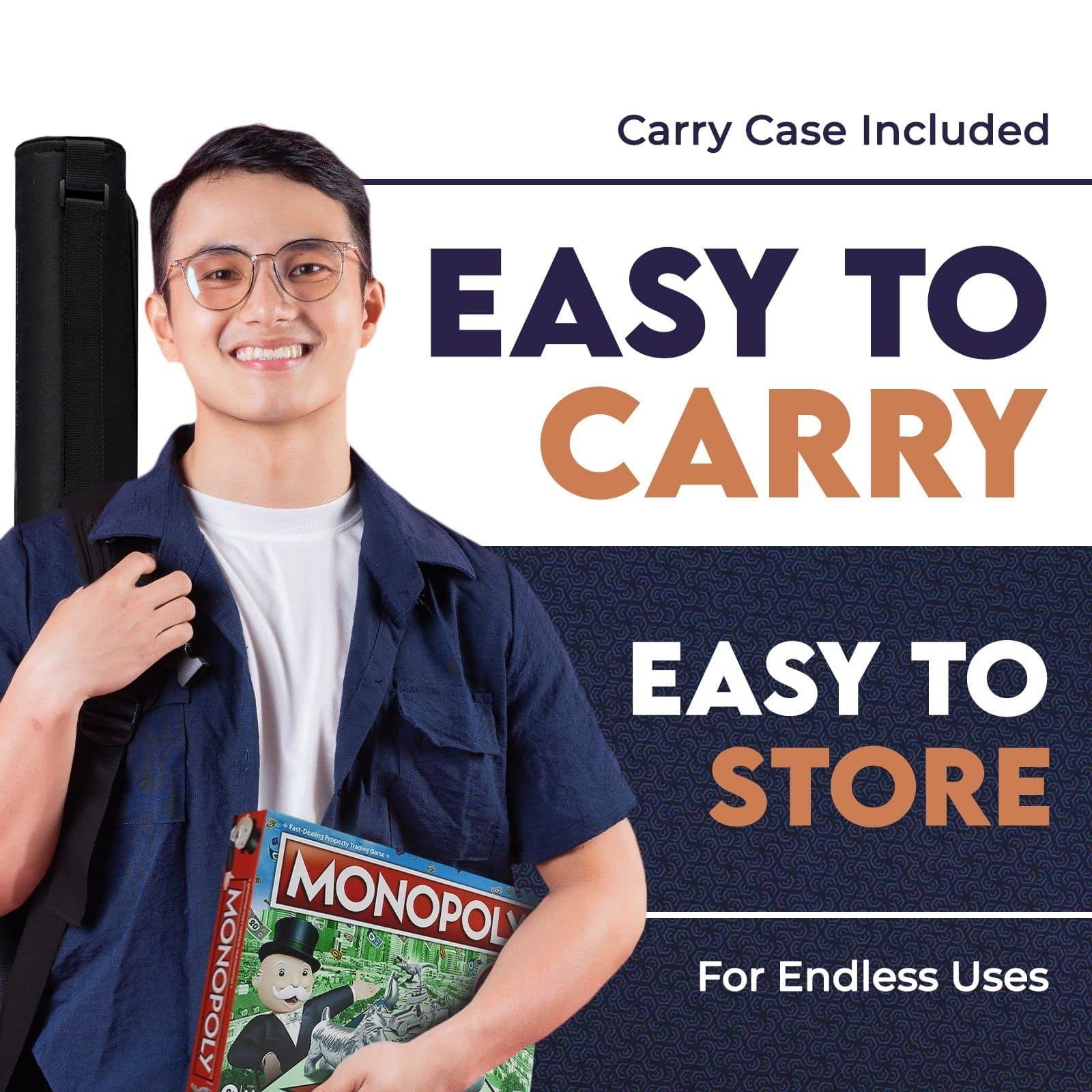 Feltectors Feltectors Board Game Playmat | 36 x 48 in. Blue Table Topper Playmat Cover for Gaming Mahjong Top Black RPG, Dice Games | Neoprene Table Mat Water Resistant with Carry Storage Case 3 x 4 ft.