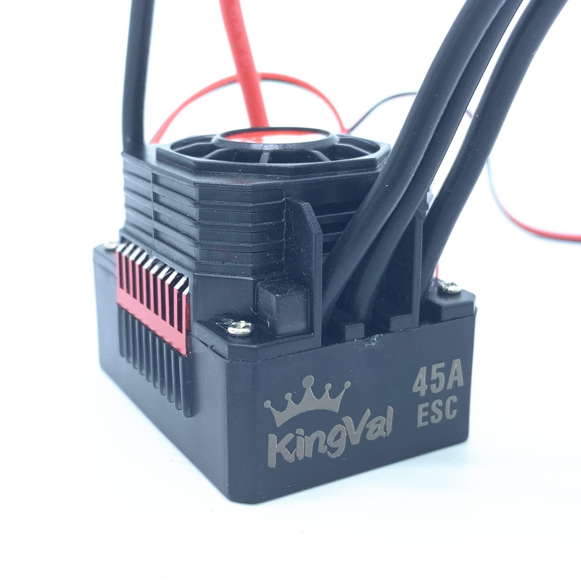 KingVal KingVal Replacement 2845 5900KV Waterproof Brushless Motor Shaft 3.175mm with 45A Brushless ESC Compatible with 1/14 RC Car
