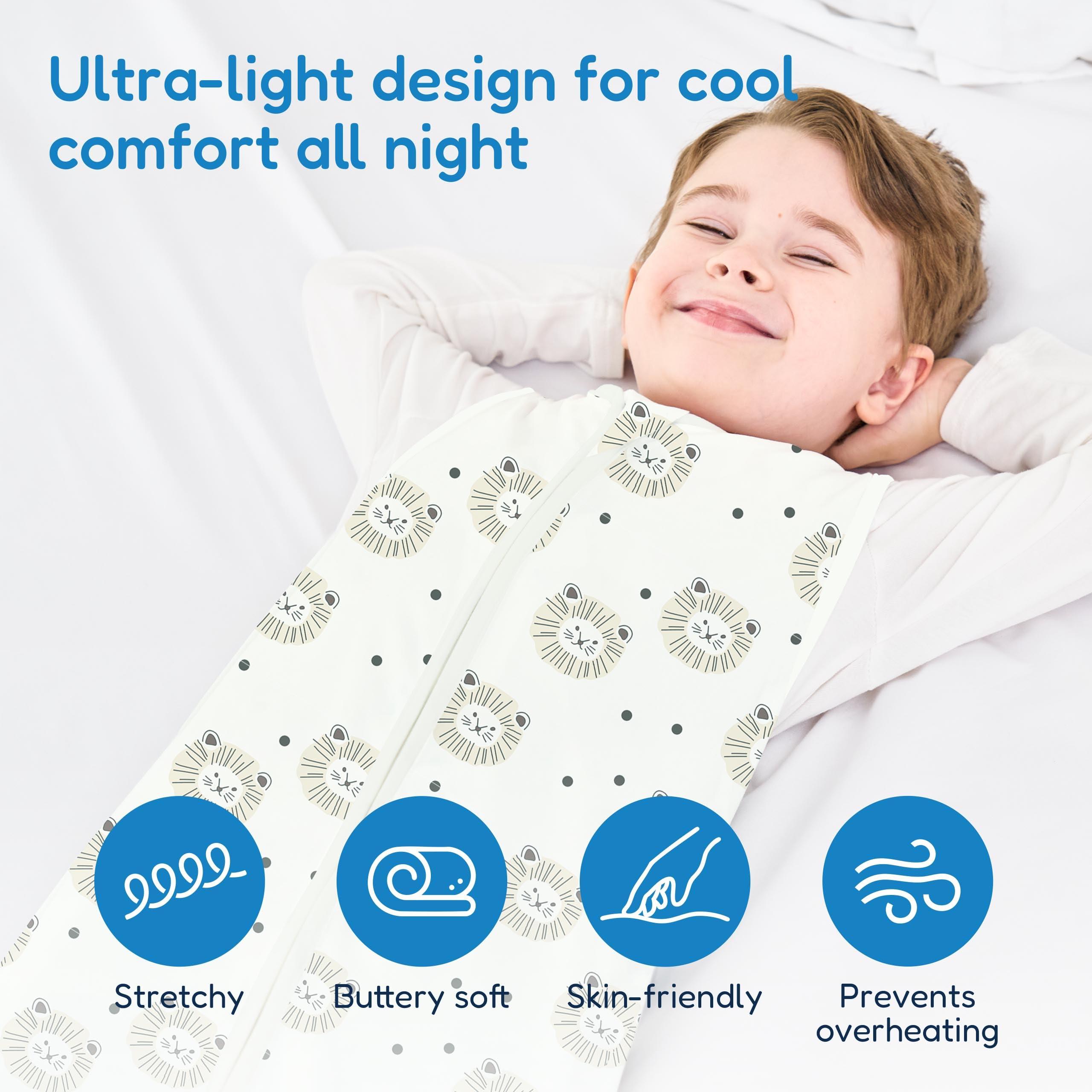 TotAha TotAha Toddler Sleep Sack 2T-3T-4T, 0.5 TOG Summer Light Sleeping Sacks, Soft Wearable Blanket Baby Sleep Bag with 2-way Zipper, X-Large