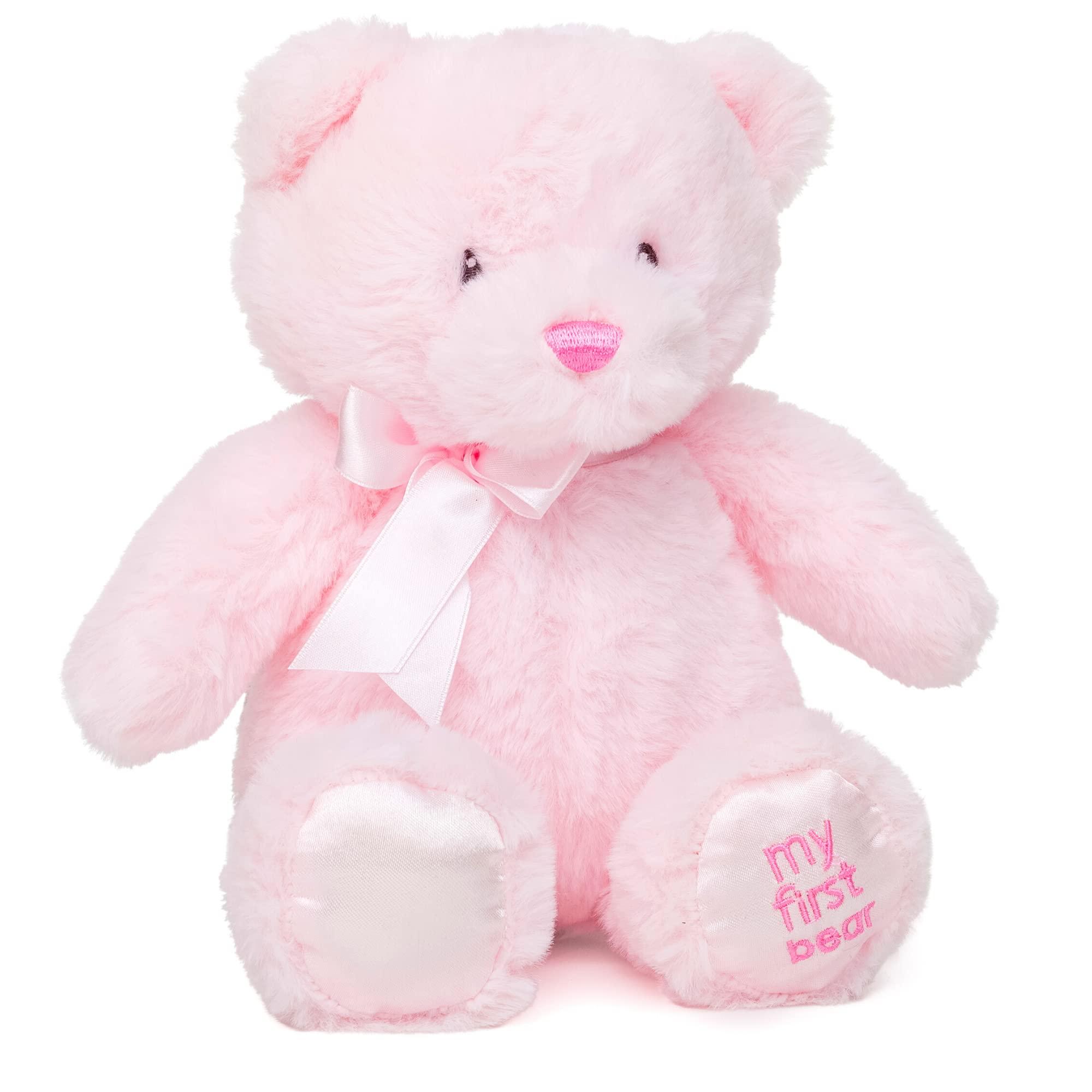 Jolitee Jolitee My First Bear Stuffed Animal - Pink Teddy Bear for Baby for Newborn, 10\"