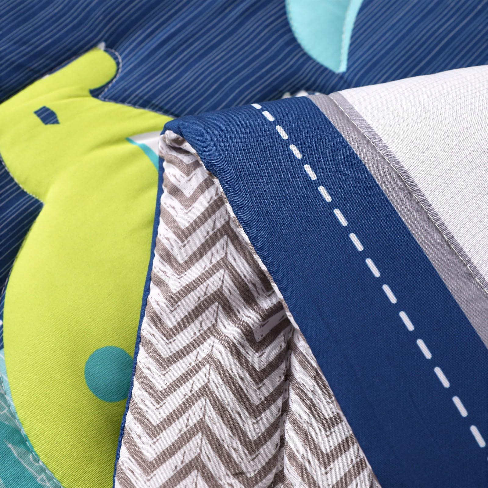 Wowelife Wowelife Dinosaur Mini Crib Bedding Set for Boys Blue Premium 3-Piece Baby Bedding Sheet Set Dinosaurs Nursery Crib Set Crib Comforter Set Breathable and Soft for Baby