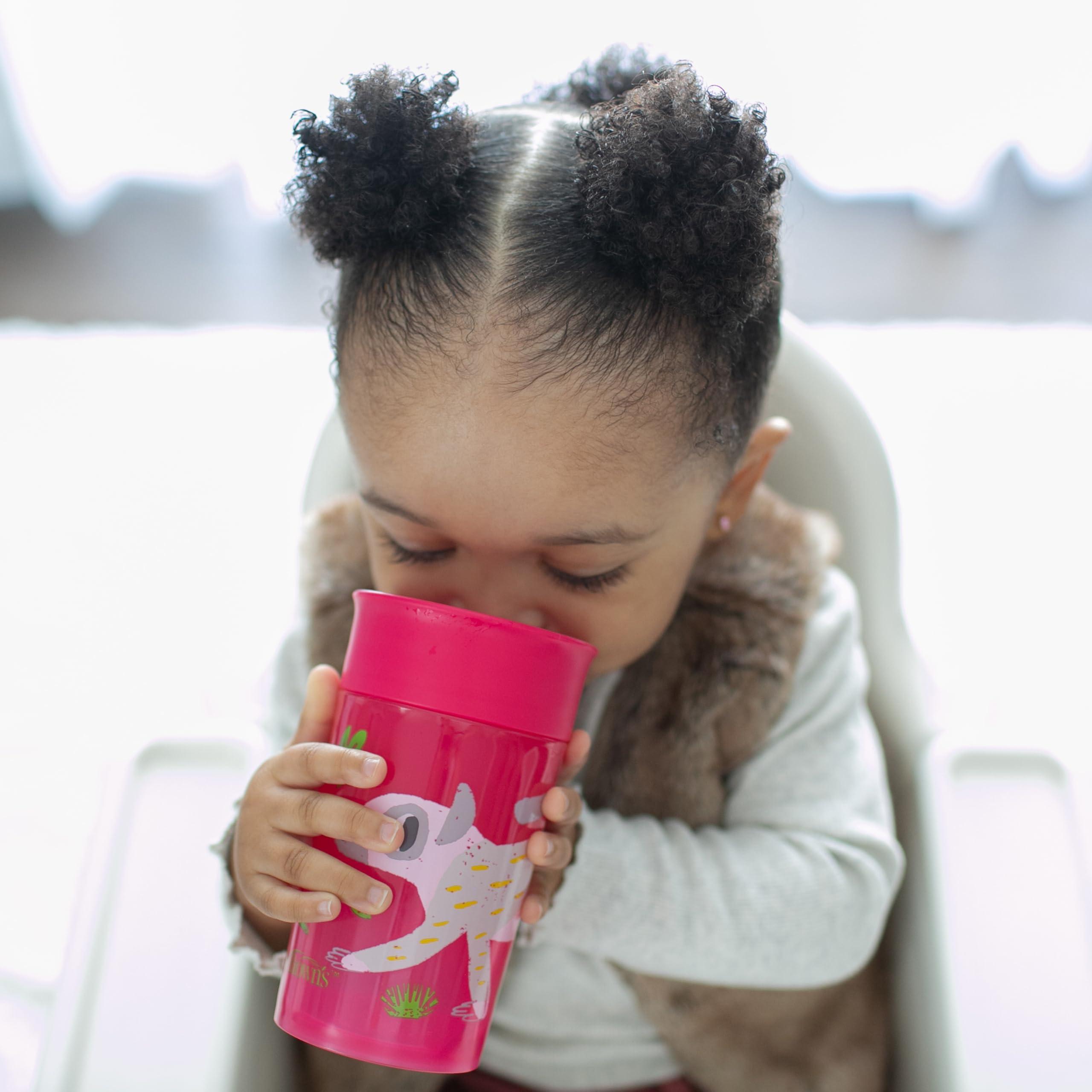 Dr. Brown\'s Dr. Brown's Milestones Cheers 360 Training Cup for Toddlers & Babies, Leak-Free Sippy Cup, Pink/Turq Spoutless Transition Travel Friendly Cup