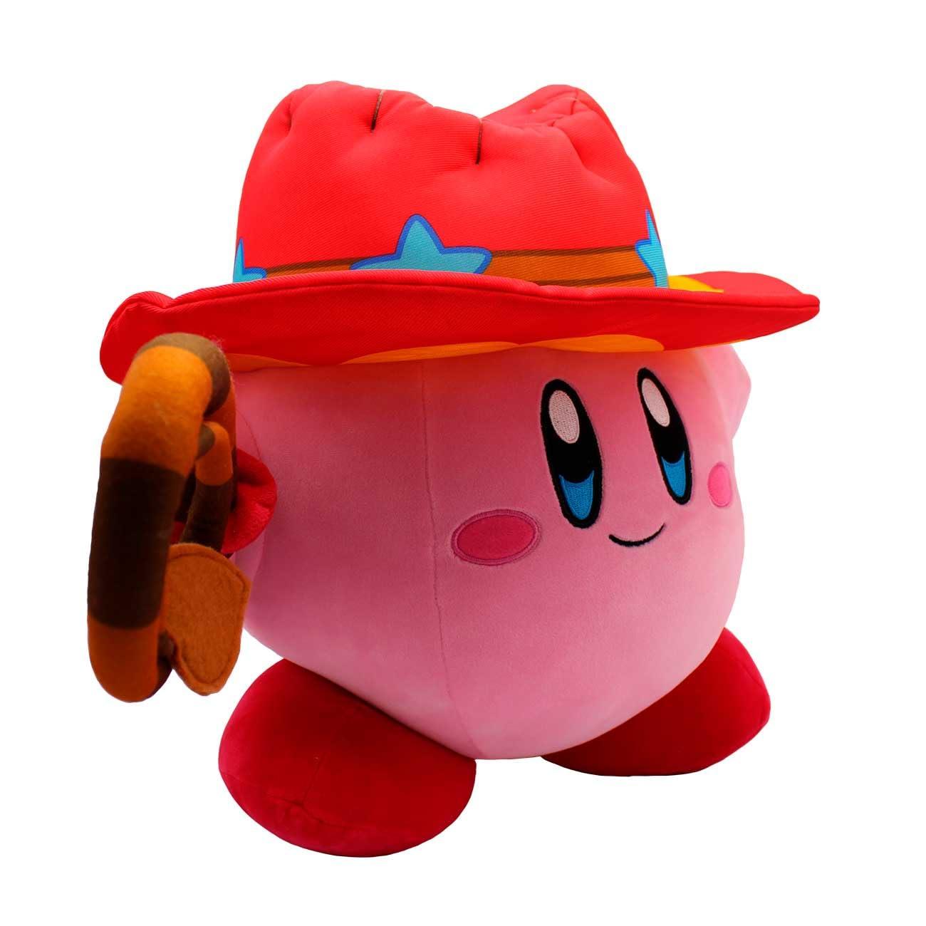 Just Toys LLC Kirby Cowboy Whip 12\" Mega Plush - Cute Plushies, Big Plush & Soft Pillow Kirby Gifts for Kids & Adults! Kirby Plushes Available Include Whip Kirby, Kirby Sleep, Fighter Kirby, and Link Kirby Sword.