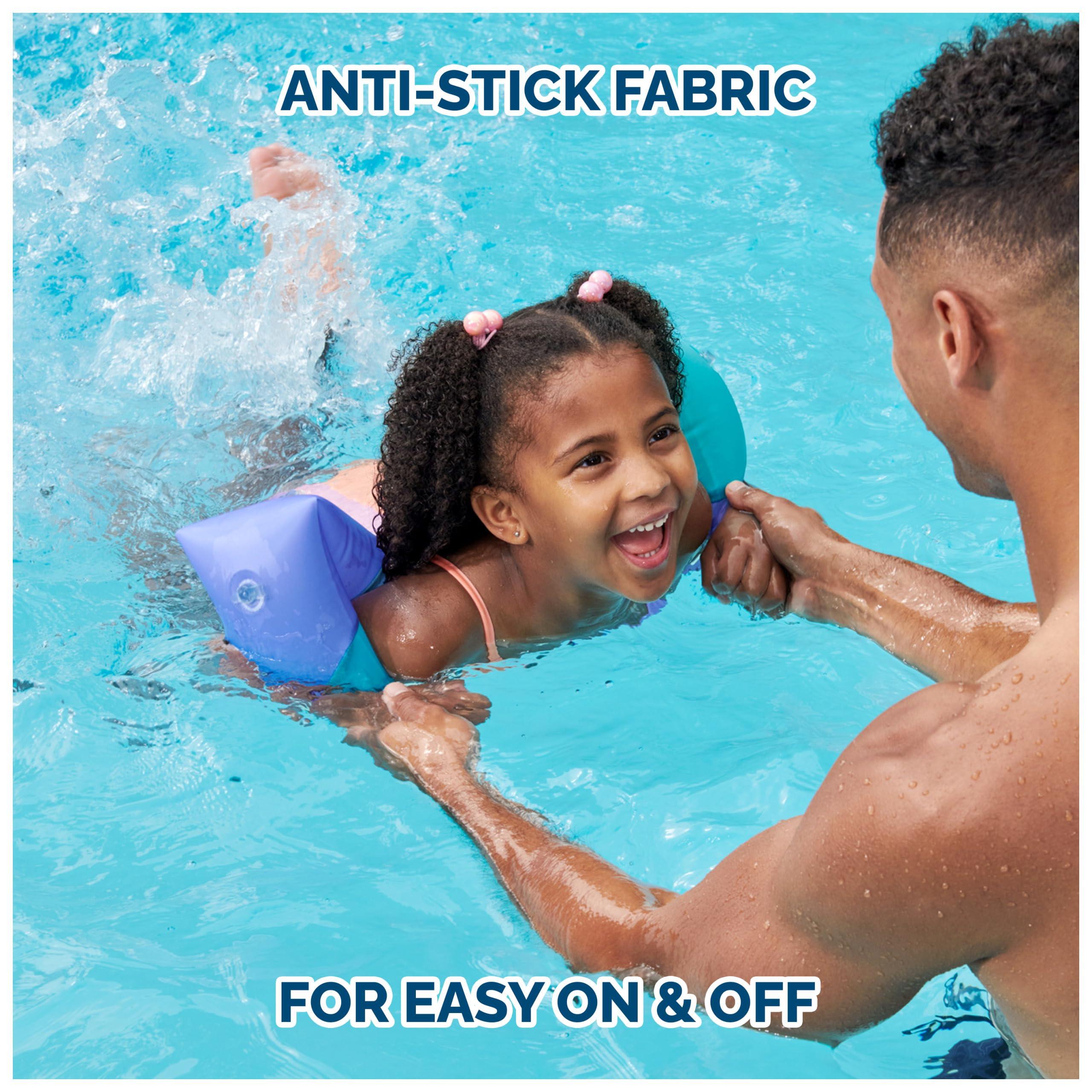 SwimWays Swimways Soft Swimmies Toddler Floaties, Learn-to-Swim Inflatable Pool Floats & Arm Floaties, Swimming Pool Accessories for Kids Aged 3-5, Purple