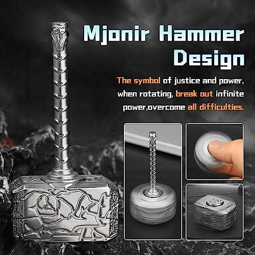 Amarlozn Cool Hammer Fidget Spinner Toy for Kids Adults, Metal 2 in 1 Hammer for Kids Adults, Keychain Infinity Cube for Office Stress Relief, Goody Bag Filler, 2 Pack Birthday (with Case)