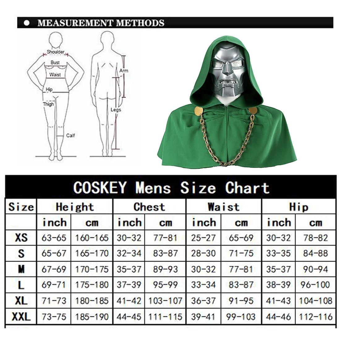COSKEYFM COSKEYFM Unisex Doctor Doom Costume Shawl with Mask Halloween Victor von Doom Costume