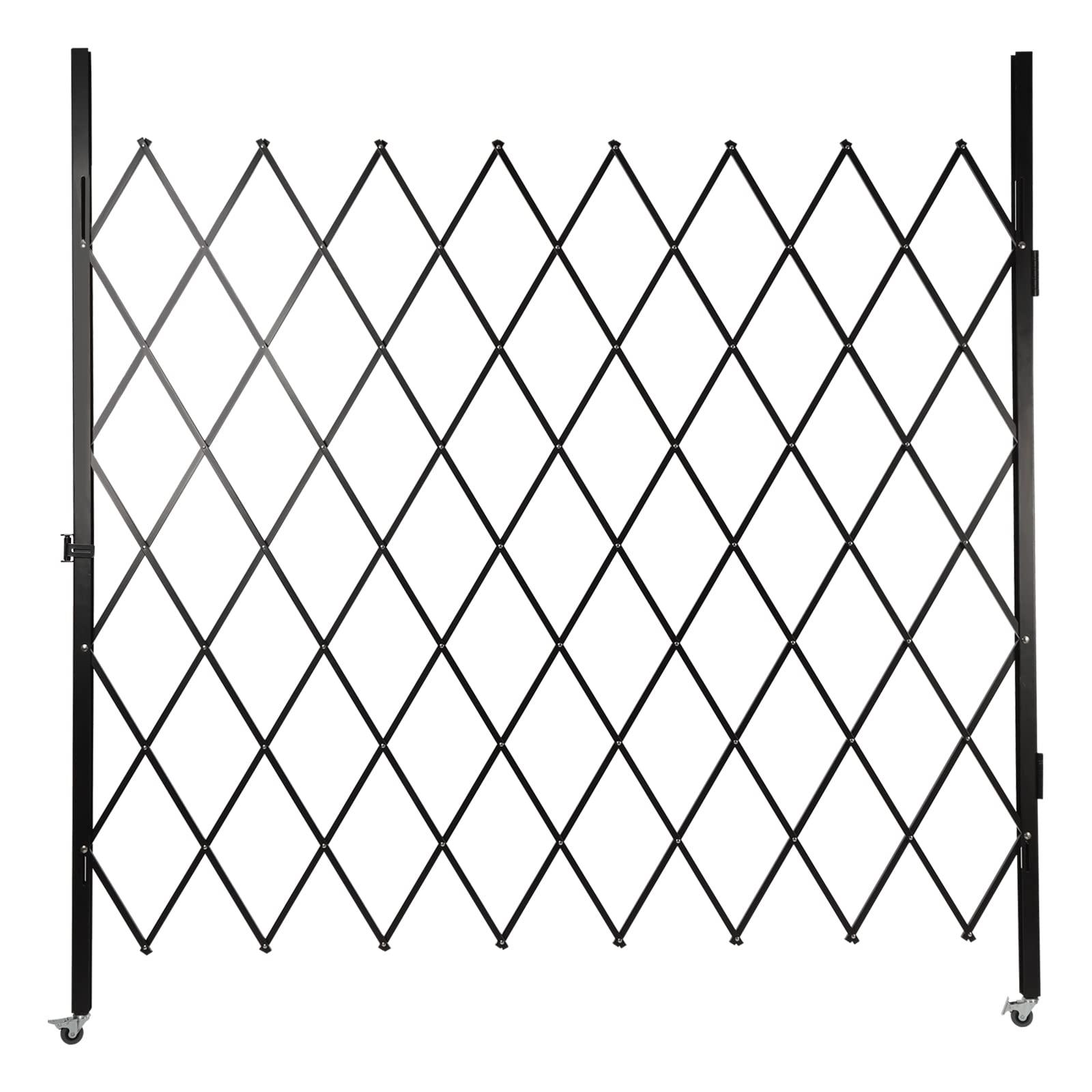 NATICRISI NATICRISI Single Folding Security Gate,7.2' H x 6-1/2' W Flexible Expanding Security Gate,Iron&Aluminum Alloy Accordion Security Gate for Wide Openings, Driveway, Garage, Yard