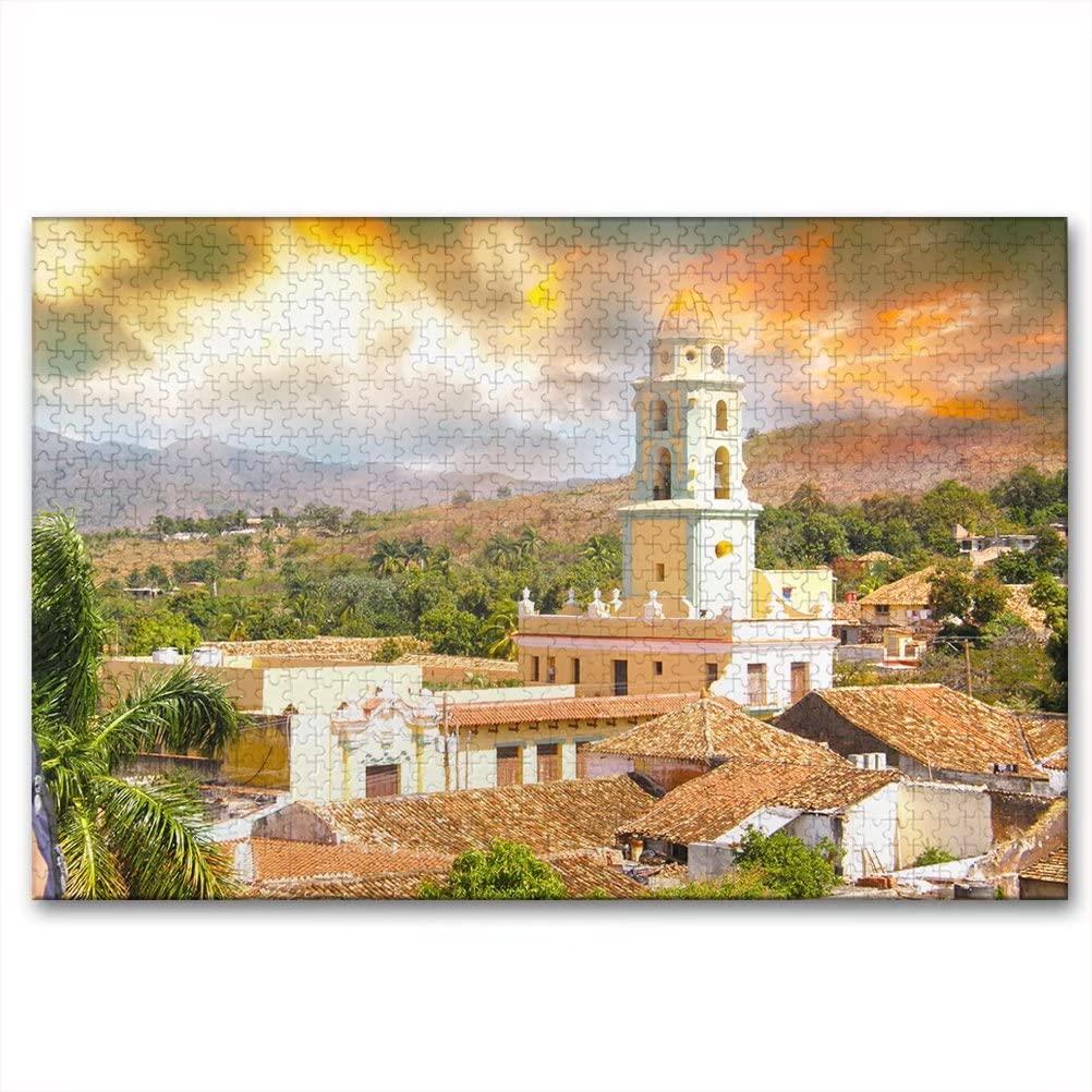 yESJMN Cuba Trinidad 1000 Pieces Wooden Puzzle for Adults Jigsaw Puzzle Game for Gifts Souvenir