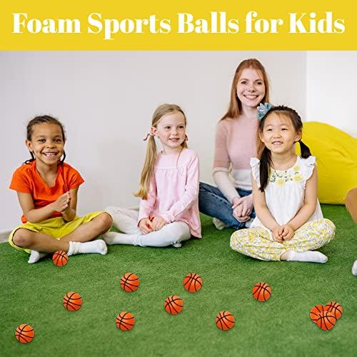 Nuchaely Mini Basketball Stress Balls,30 Pack Mini Foam Sports Balls,1.6 Inch Mini Basketballs for Kids,Stress Relief Squeeze Balls Bulk for School Carnival Reward Theme Party Favor Toys Game Decorations