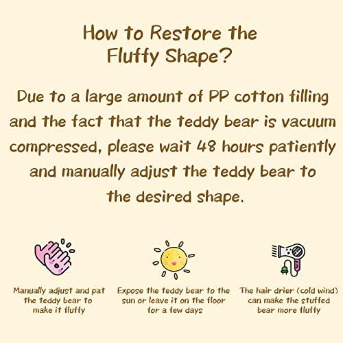 DOLDOA DOLDOA Giant Teddy Bear Soft Stuffed Animals Plush Big Bear Toy for Kids, Girlfriend 35.4 inch (Tan)