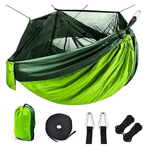 WAOCEO Swings Seats Portable Camping Parachute Hammock with Net, Outdoor Travel Hammock, Leisure Sleeping Net Play Set Swings (Color : Green)