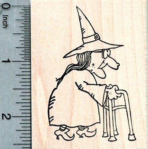 RubberHedgehog Halloween Witch Rubber Stamp, Wise Old Crone