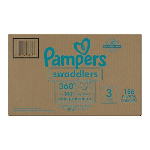 Pampers Pampers Diapers - Swaddlers 360 - Size 3, 156 Count, for up to 100% Leakproof Premium Skin Protection