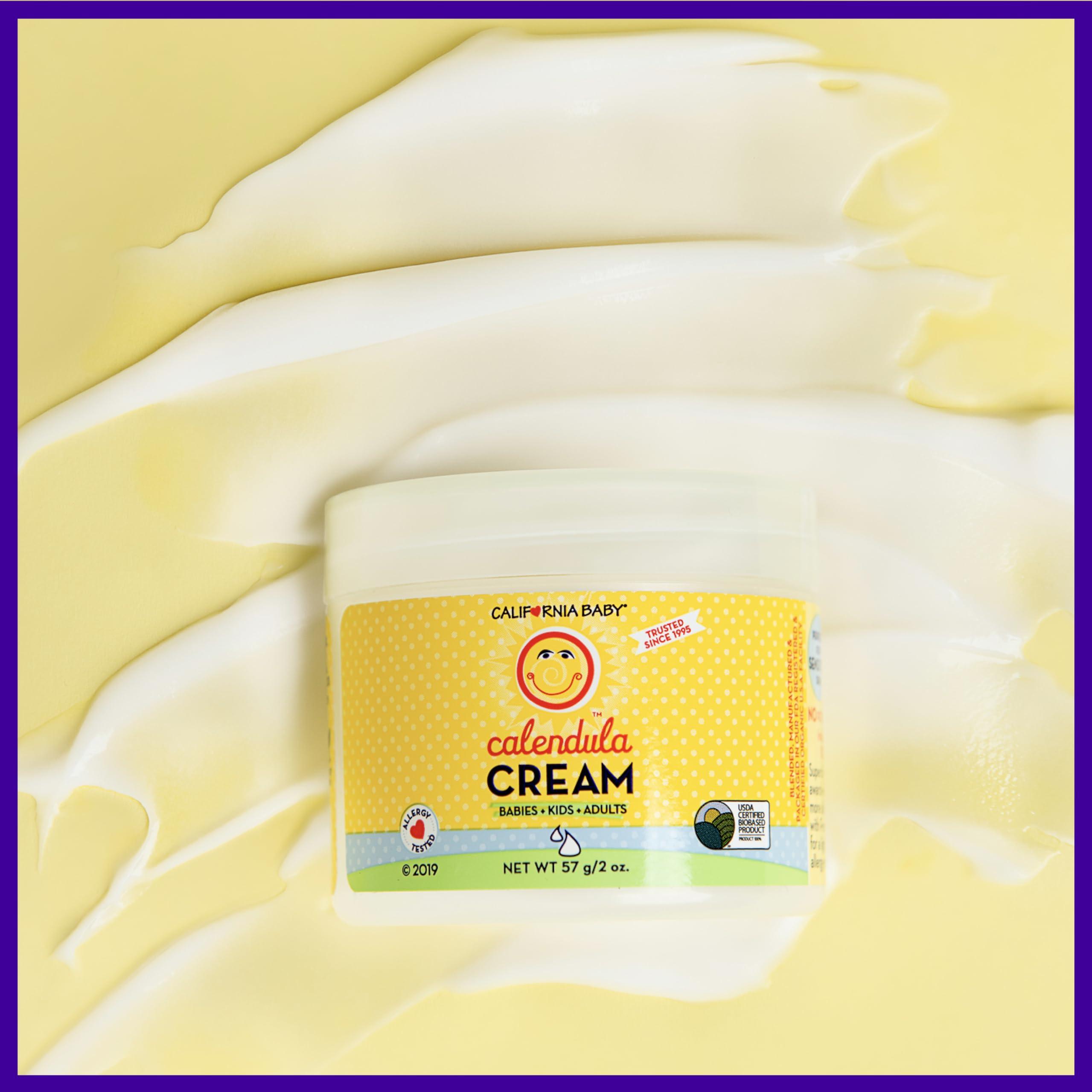California Baby California Baby Calendula Cream | Soothing Baby Face Cream | 100% Plant-Based | Lavender Baby Lotion For Sensitive | Hypoallergenic | 2 Oz (Pack of 2)
