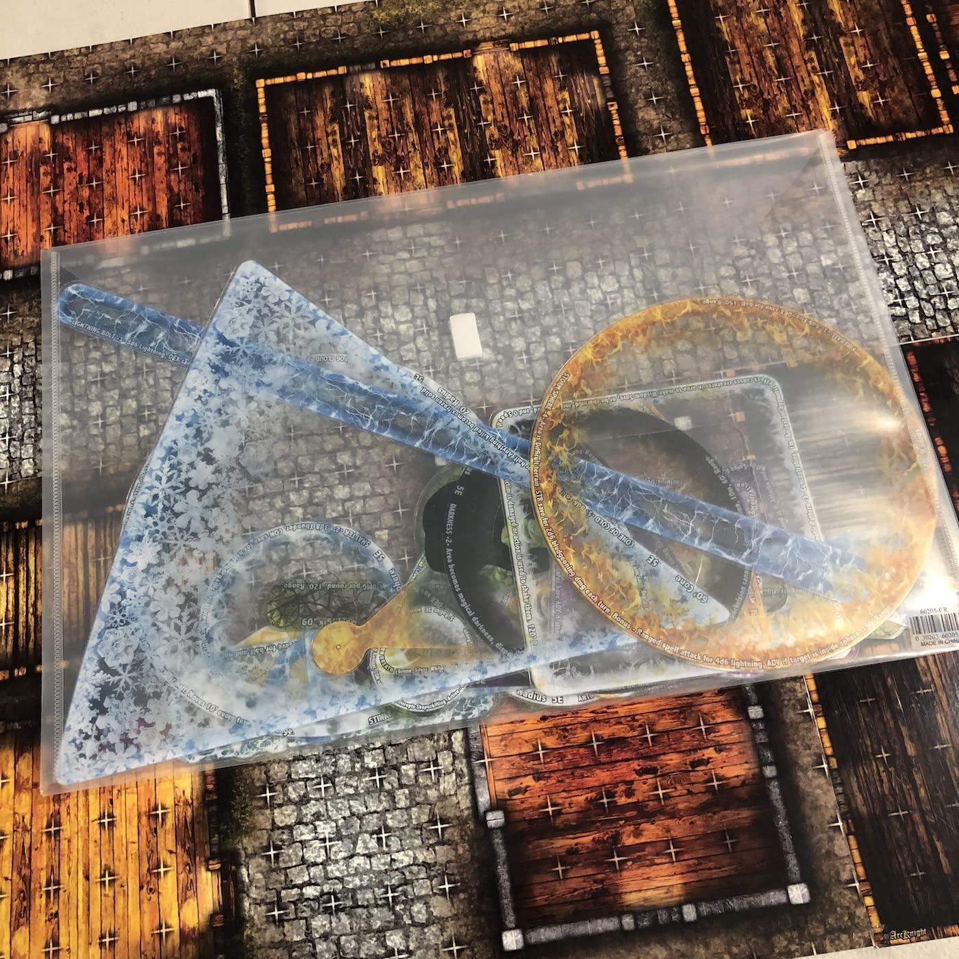 Arcknight Arcknight Spell Effects Templates for D&D 5E; 24pc Markers for AOE Spells with Reference; Condition, Buff, and Summon Tokens; for DND Pathfinder TTRPG