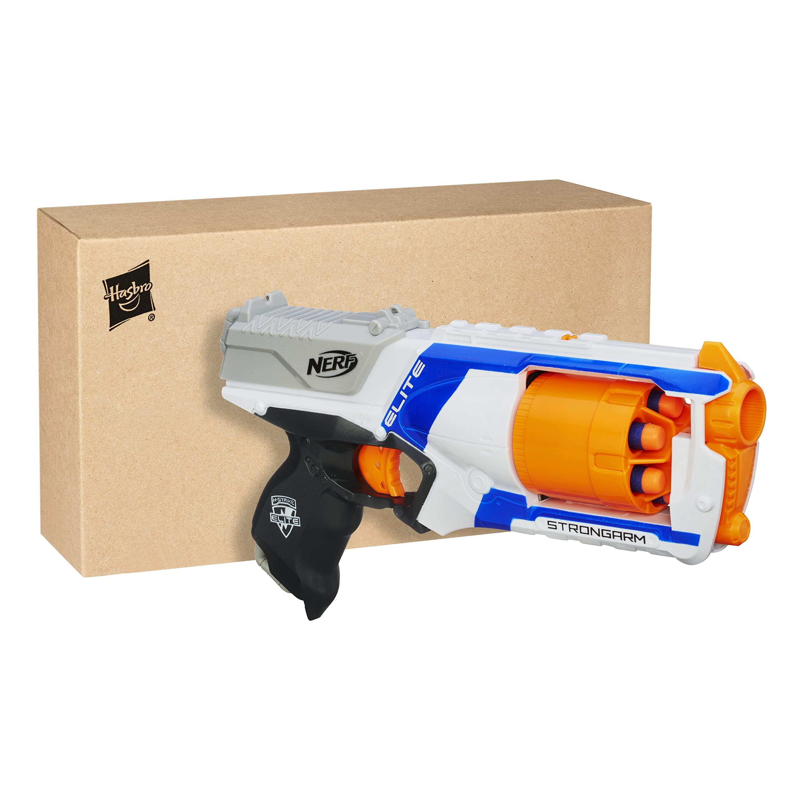 NERF Nerf Strongarm N-Strike Elite Toy Blaster with Rotating Barrel, Slam Fire, and 6 Official Elite Darts for Kids, Teens, and Adults