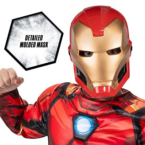 Jazwares Costume Play MARVEL Boys Deluxe Iron Man Costume, Kids Tony Stark Superhero Halloween Costume, Child - Officially Licensed Medium