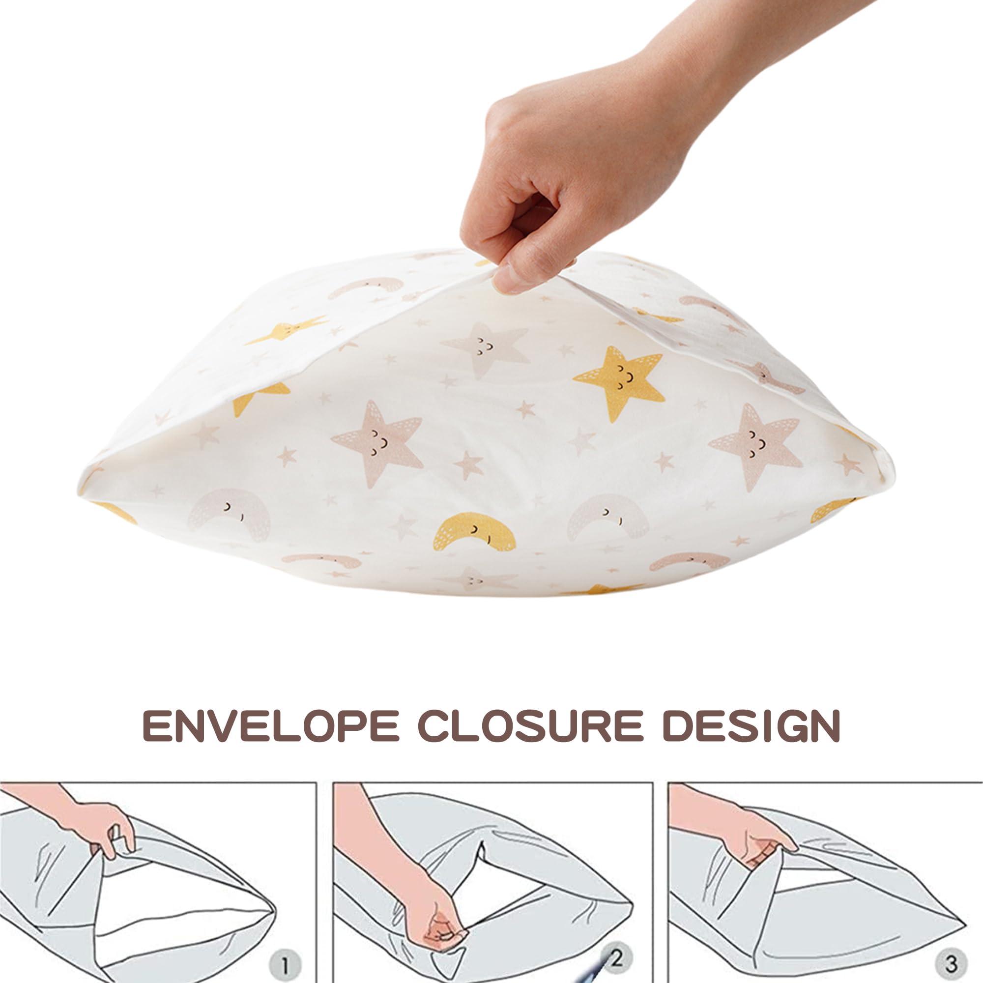 Bunnikins & Clover Bunnikins & Clover Toddler Pillows with Pillowcase, 13"x18" Soft Cotton Kid Pillows for Sleeping, Bedding Small Pillow for Boys and Girls Aged 2-5 Years