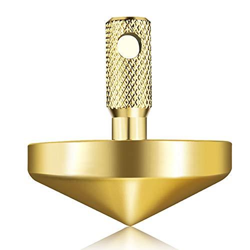 BWBMSOW Brass Spinning Top, EDC Precision Desk Toy, Accurate Portable Copper Top Spinner, Gold Plated Toys, Metal Spinning Tops, Unique Gift for Kids/Adult