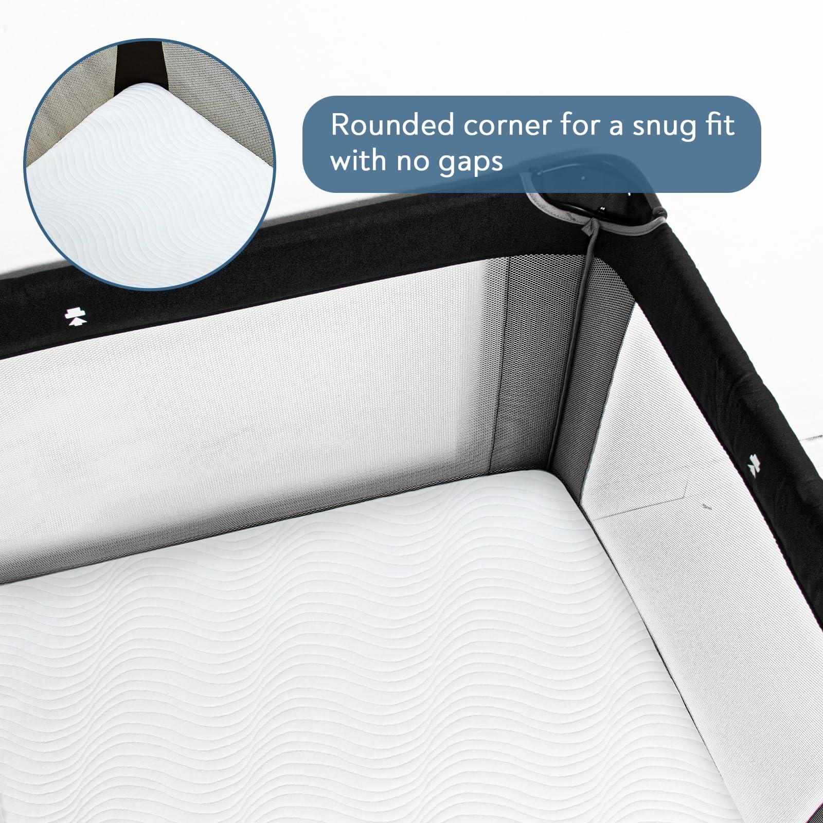 Magik & Kover Pack and Play Mattress 38" x 26", Playard Mattress for Pack and Play, Playpen Mattress Pad for Baby & Toddlers, Pack and Play Mattress Topper with Removable and Washable Cover