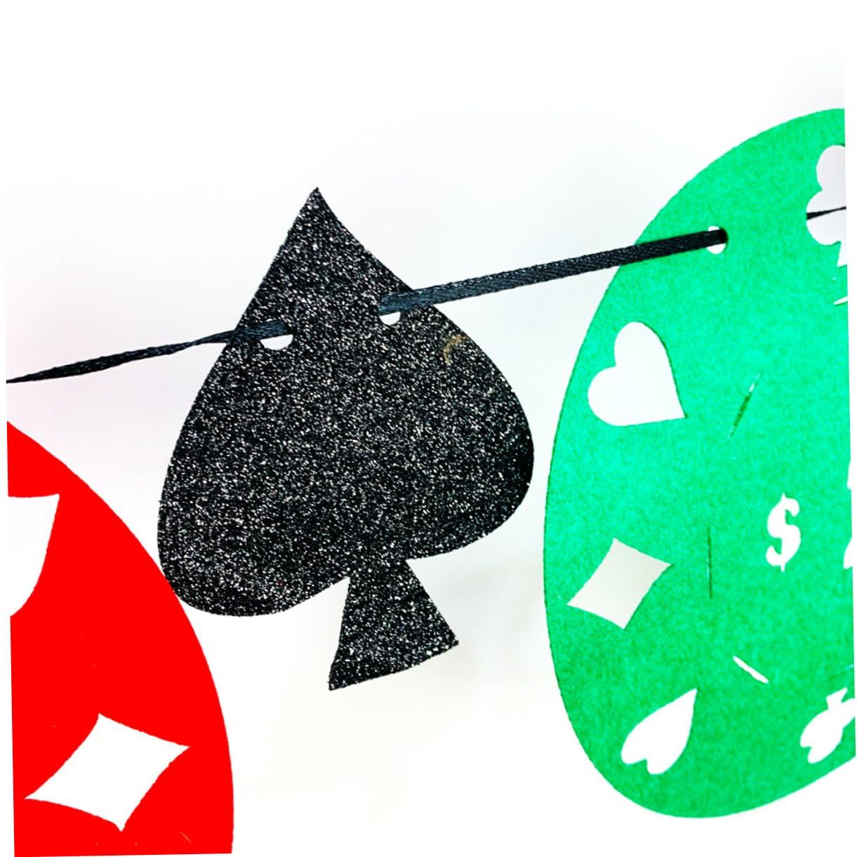 ibasenice ibasenice 1pc Hen Party Supplies Party Supplies Las Vegas Banner Poker Banner Birthday Bunting Banners Hens Bachelorette Party Props Decorations Bride At Night